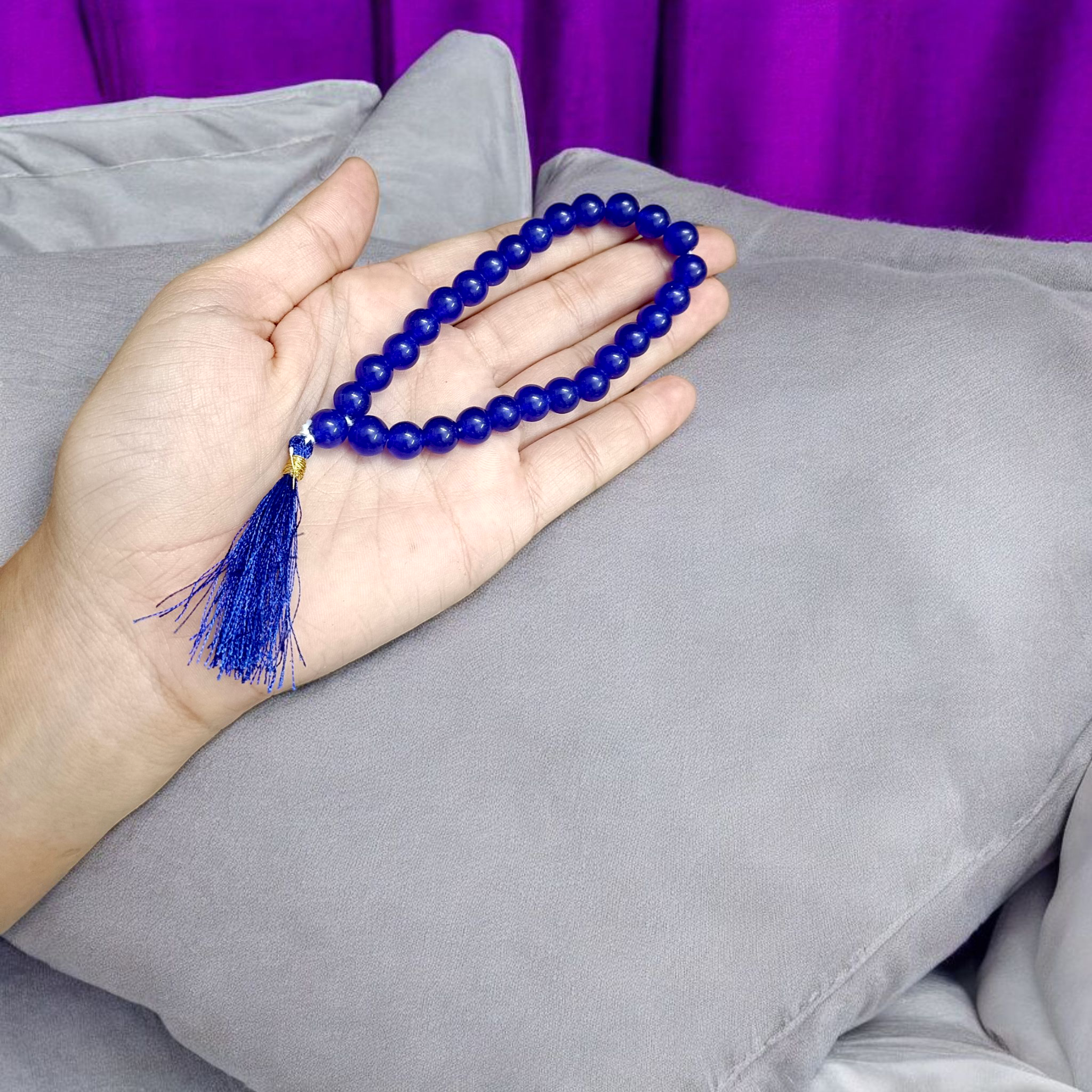 Blue Agate Mala | Neela Hakik Mala | For Rahu And Shani | Timeshopee