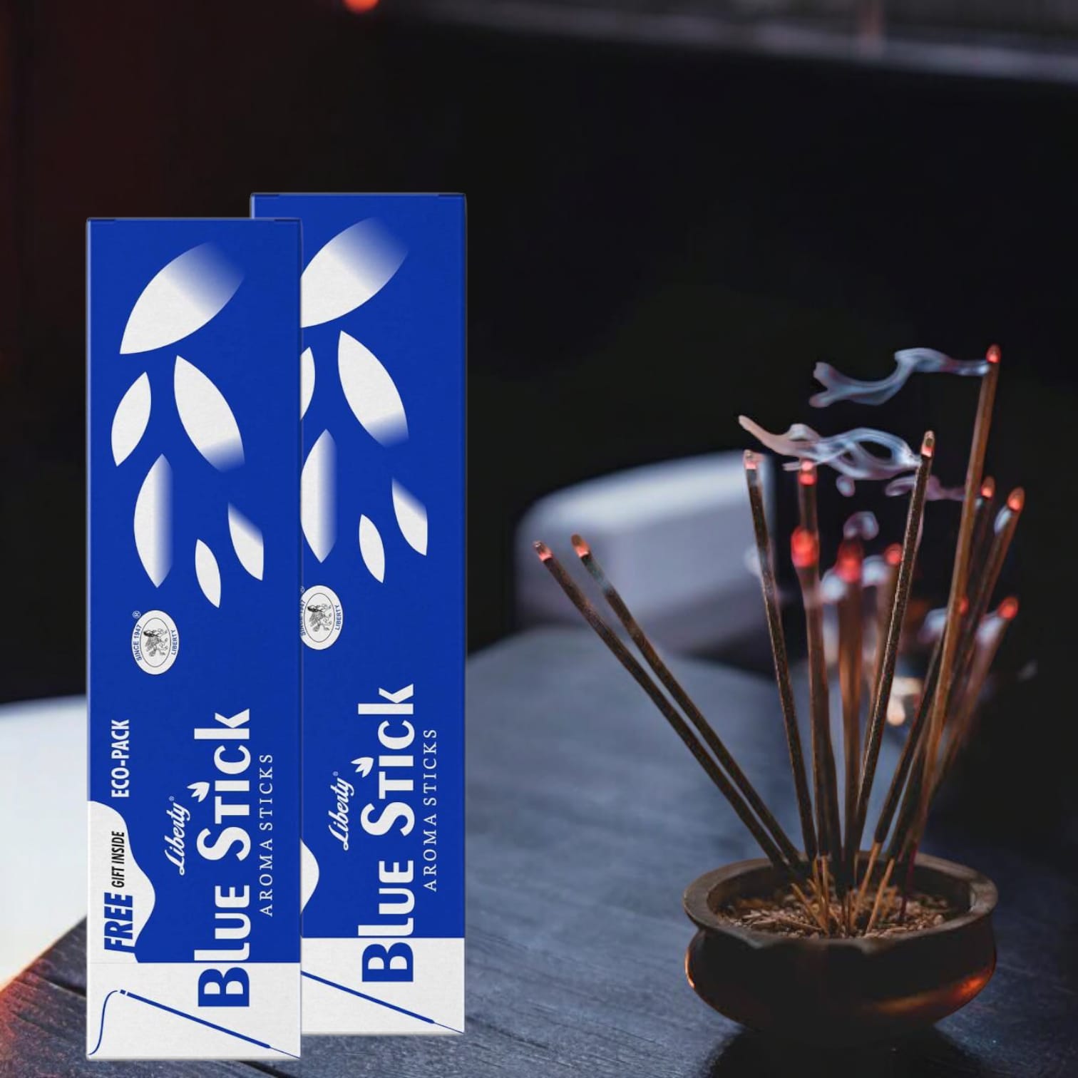 Blue Stick Aroma Incense Sticks | Economy Pack with Free Gift Inside | Liberty