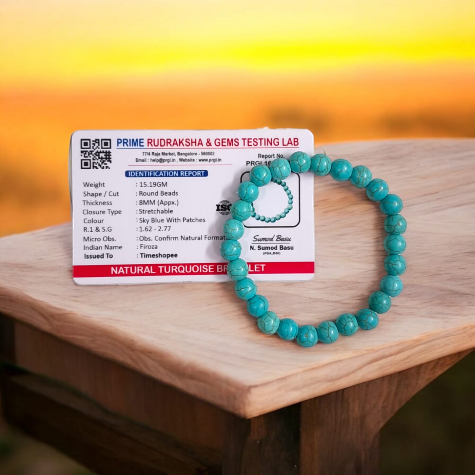 Blue Turquoise Bracelet | Lab Certified | Timeshopee