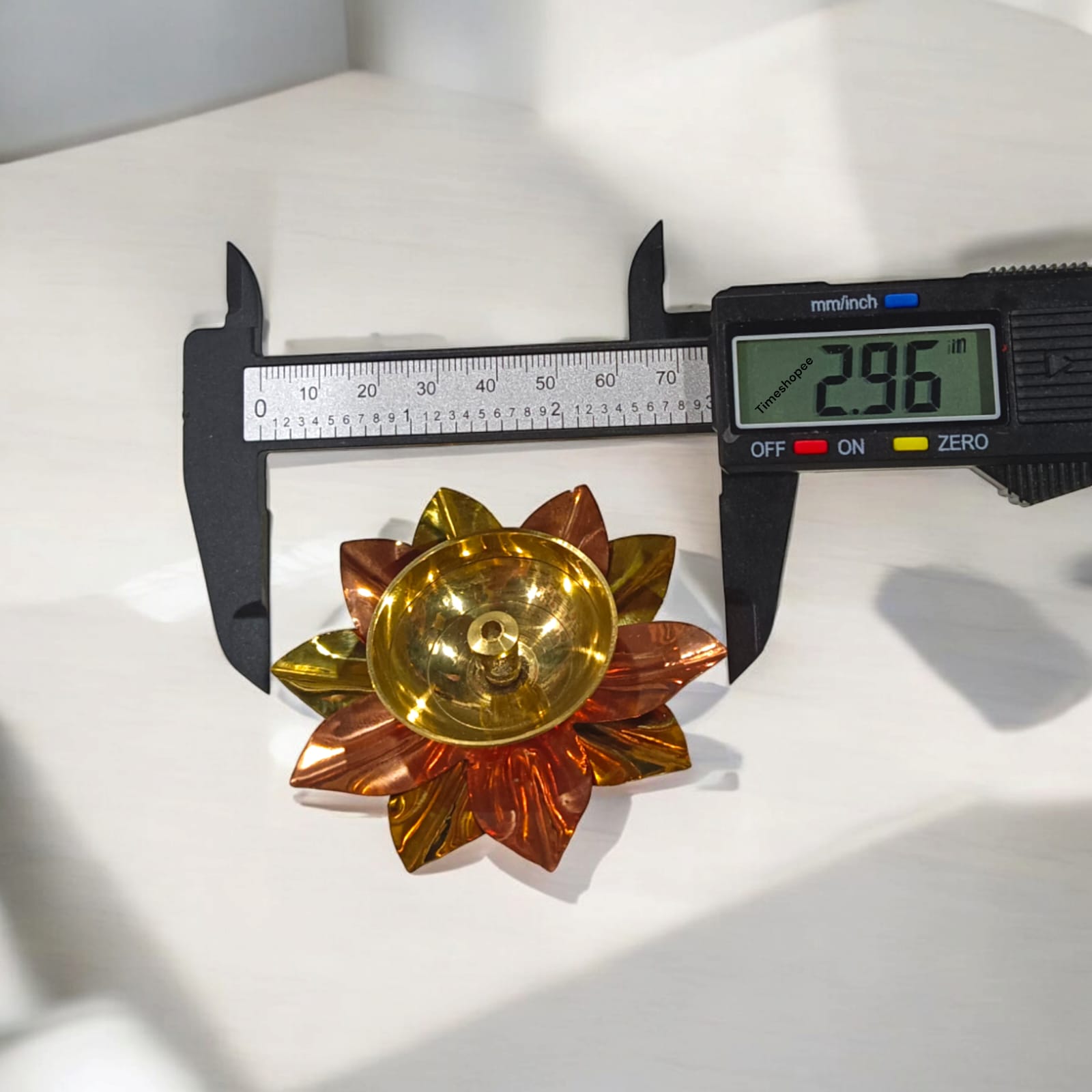 Brass Akhand Jyot Lotus Shape Set of 2 Gold Timeshopee