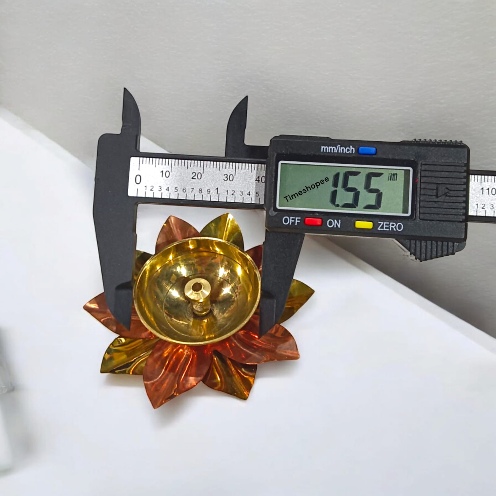 Brass Akhand Jyot Lotus Shape Set of 2 Gold Timeshopee