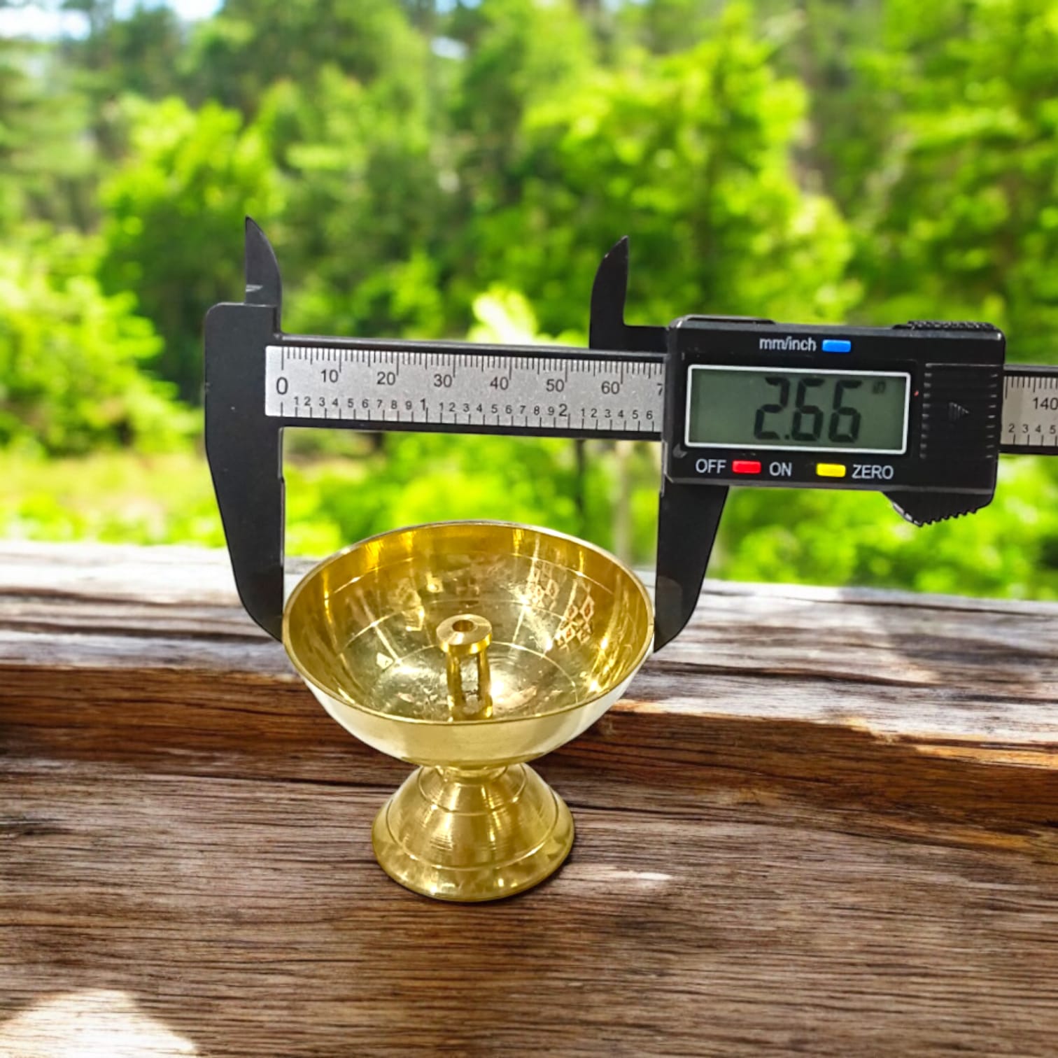 Brass Akhand Jyot Pooja Oil Lamp with a heavy base, perfect for daily rituals and aarti.