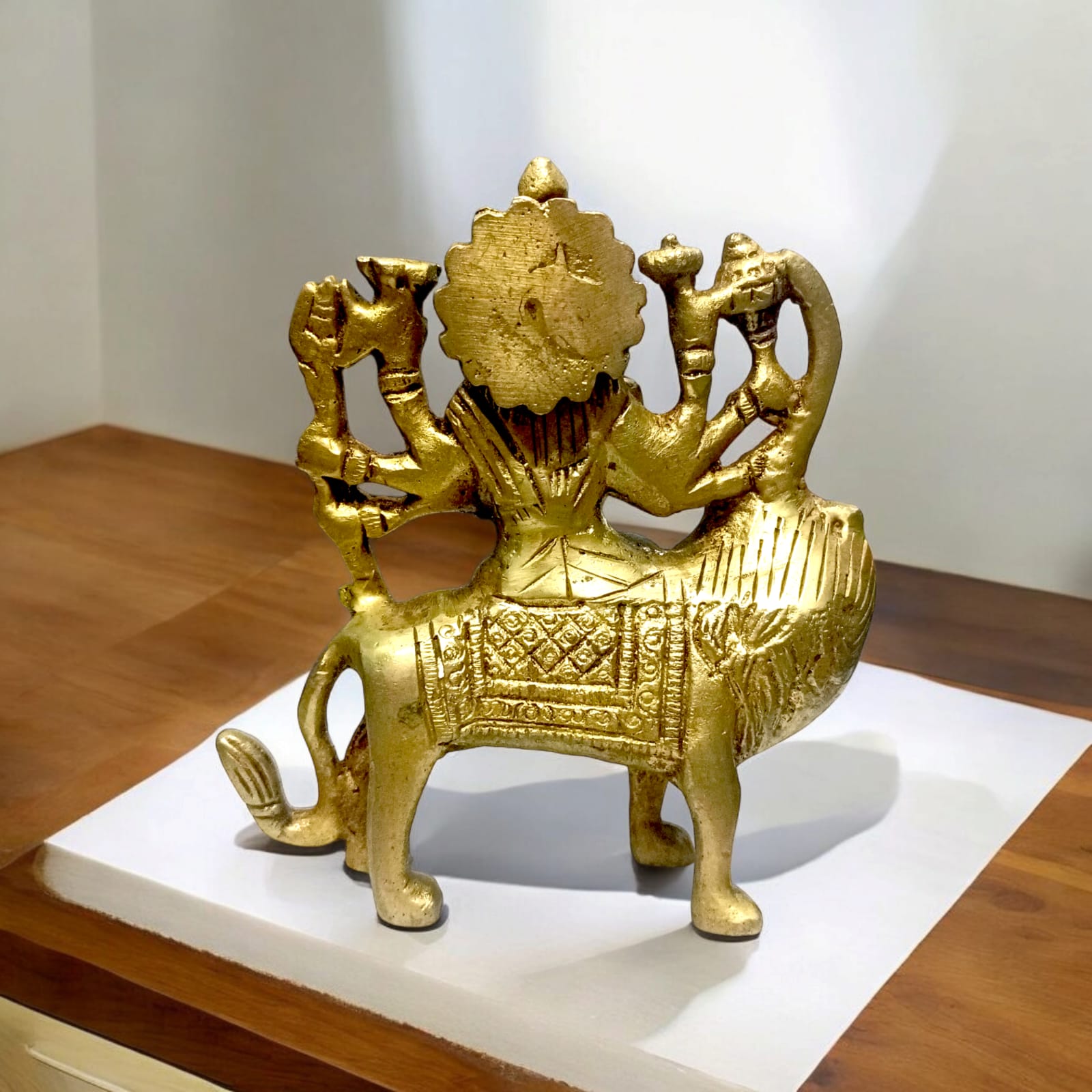 Brass Durga Mata Murti | Sherawali Mata Brass Statue | Mara Rani on Lion | Timeshopee