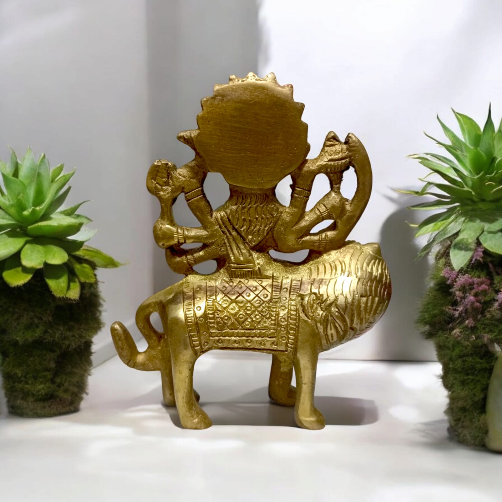 Brass Durga Mata Murti | Sherawali Mata Brass Statue | Timeshopee