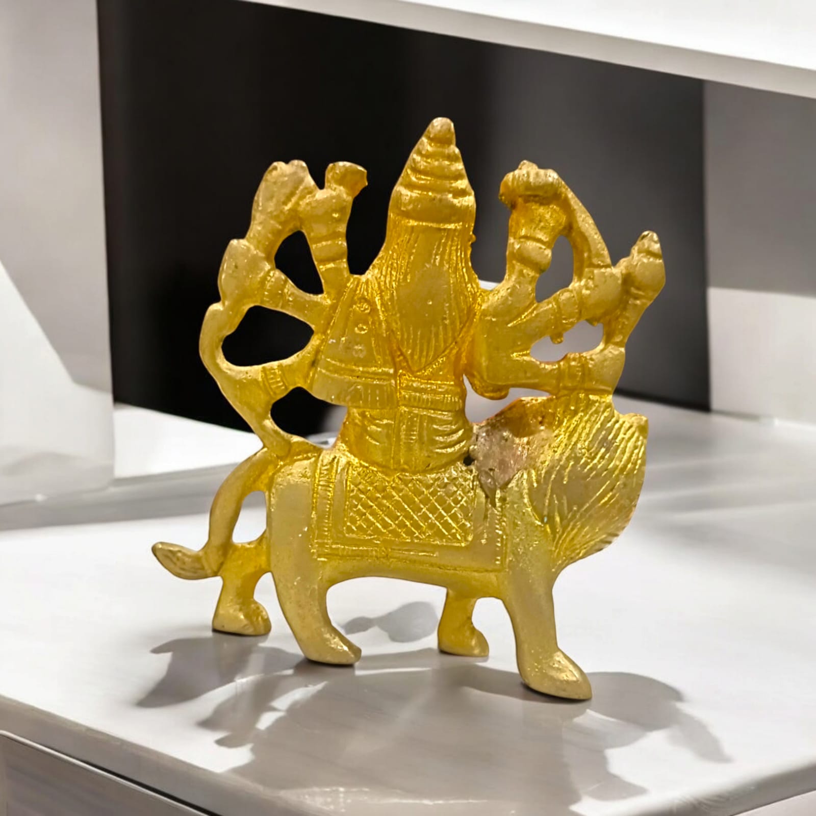 Brass Durga Statue Sherawali Mata By Timeshopee