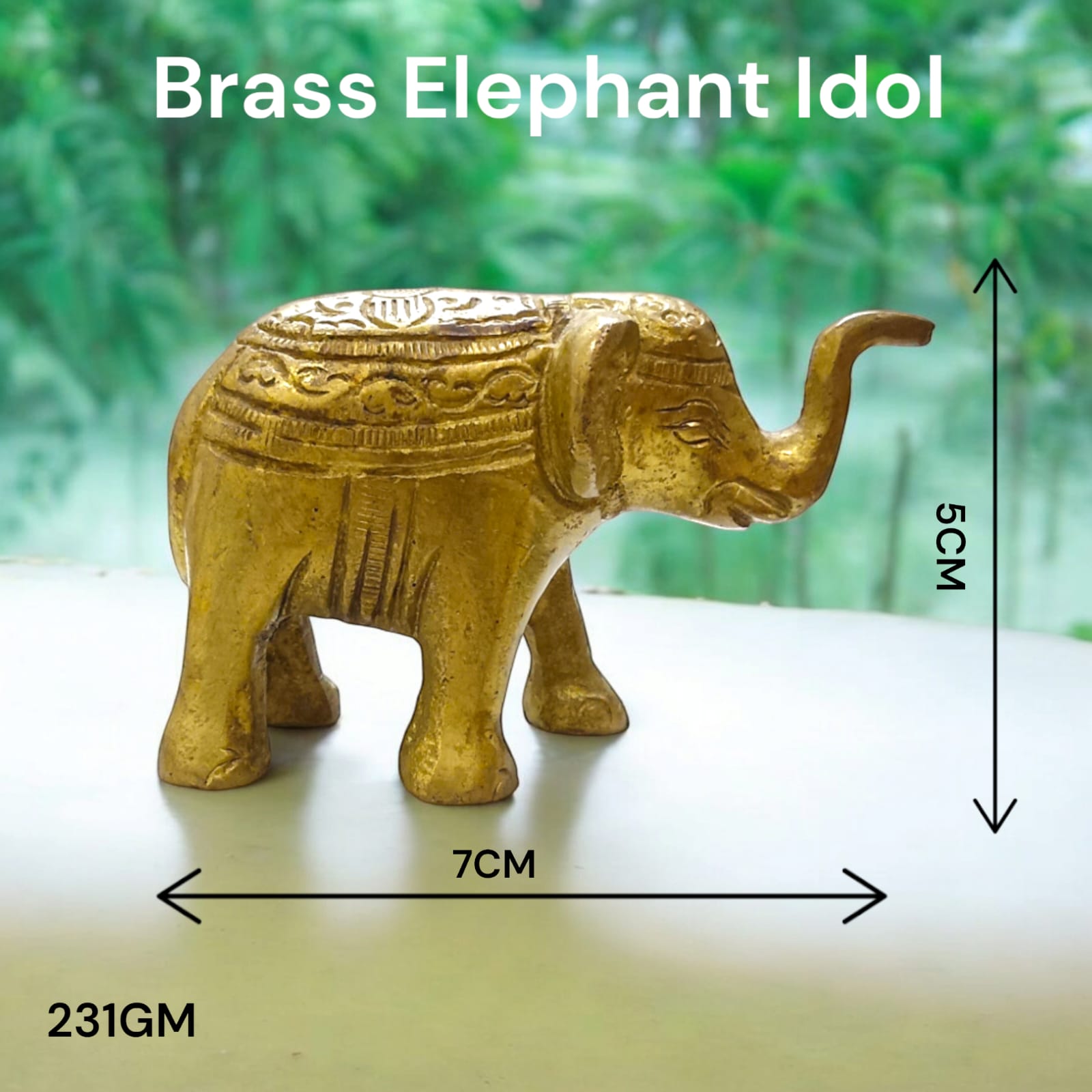 Brass Elephant Statue, detailed office decor, available at Timeshopee.