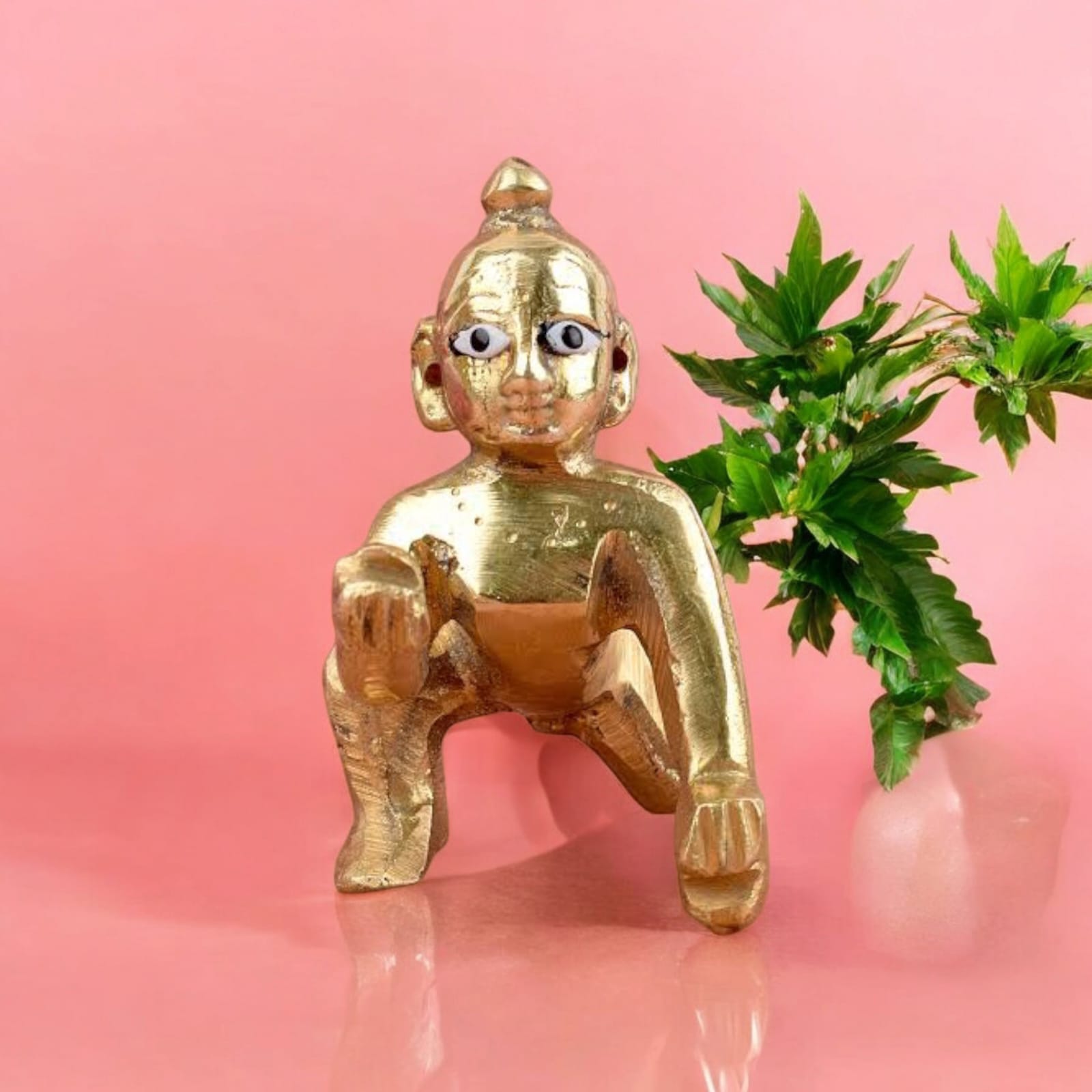 Brass Laddu Gopal Idol in Various Sizes - Bal Gopal Statue by Timeshopee-Online Religious Store