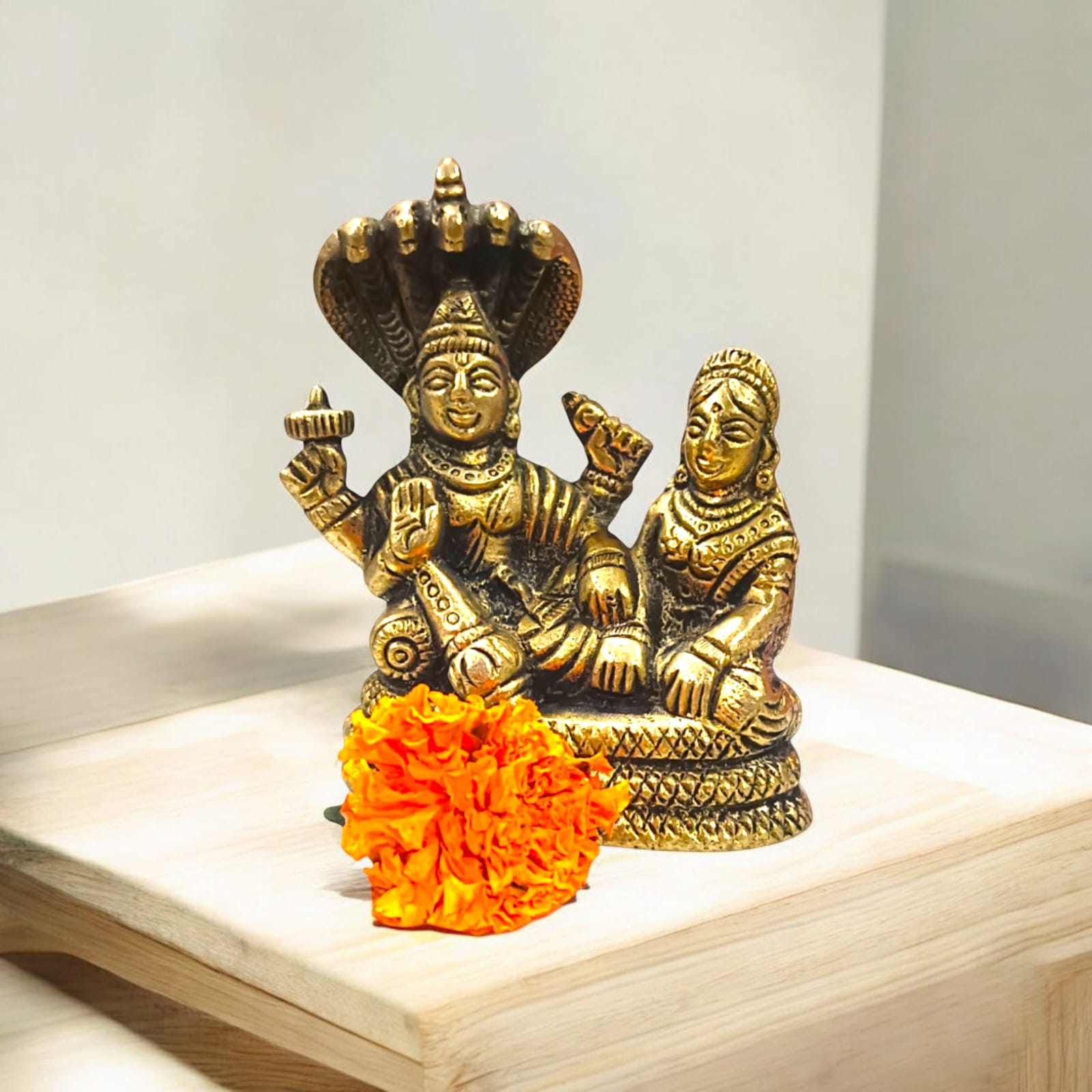 Brass Laxmi Narayan | Vishnu Ji Brass Idol | Timeshopee
