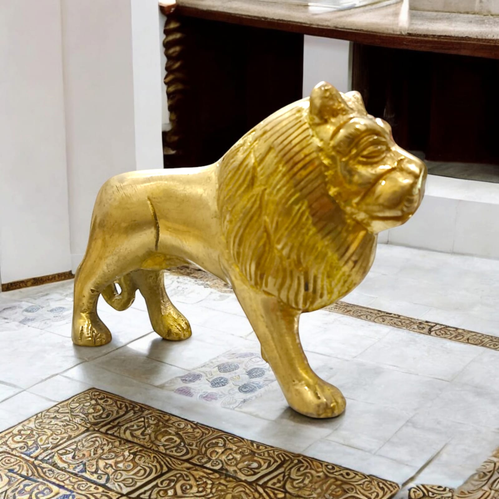 Brass Lion Statue For Office Vastu By Timeshopee