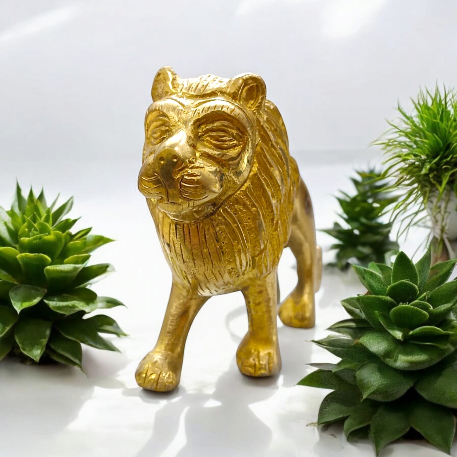 Brass Lion Statue For Office Vastu By Timeshopee