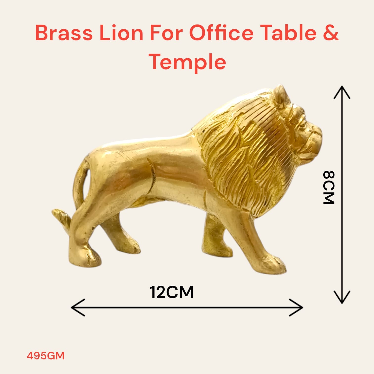 Brass Lion Statue For Office Vastu By Timeshopee