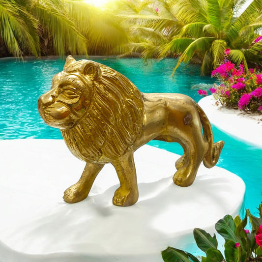 Brass Lion Statue For Office Vastu By Timeshopee