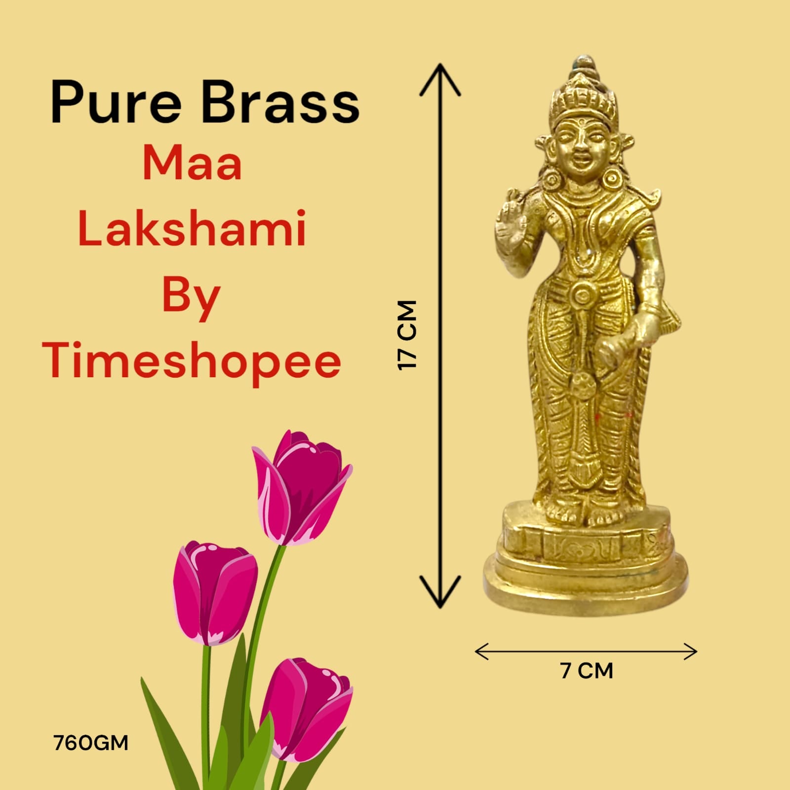Brass Mata Lakshmi Idol | Lakshmi Mata in Brass | Timeshopee