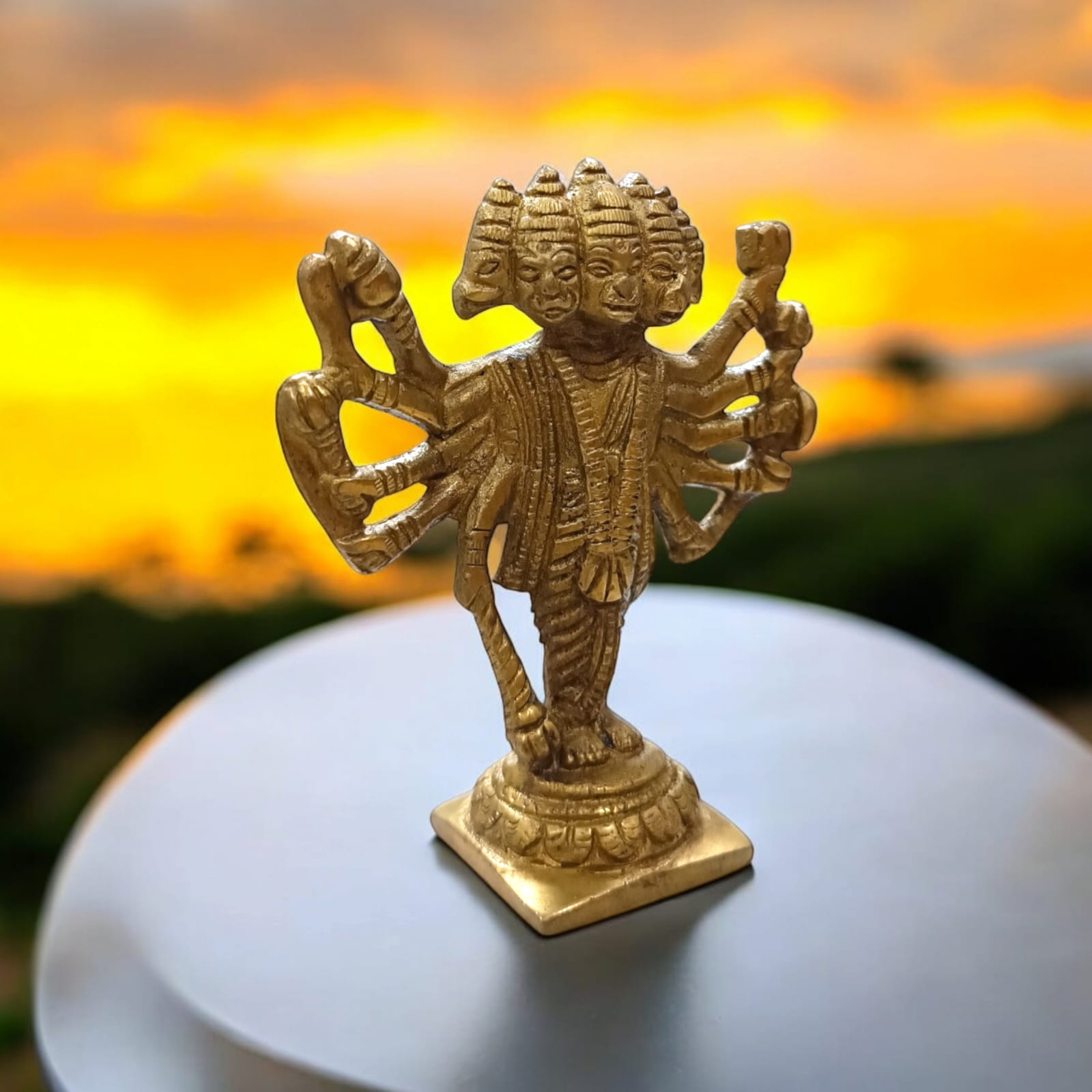 Brass Panchmukhi Hanuman Ji Murti | Bajrang Bali Statue | Timeshopee