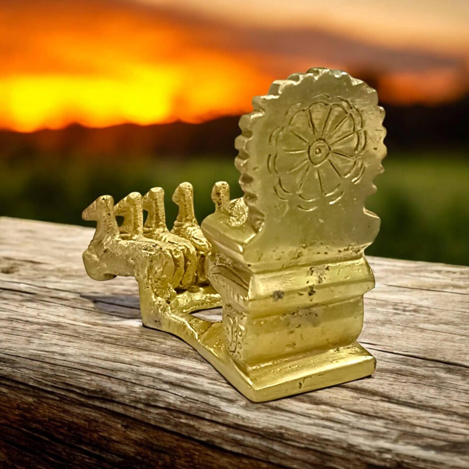 Brass Surya Dev with Rath | Surya Dev Brass Murti | Timeshopee