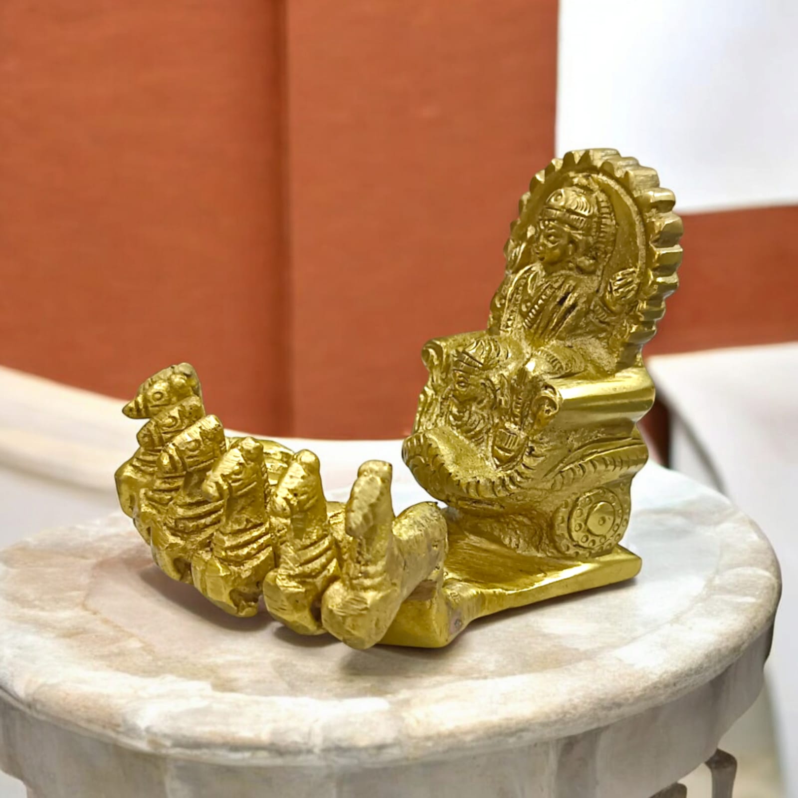 Brass Surya Dev with Rath | Surya Dev Brass Murti | Timeshopee