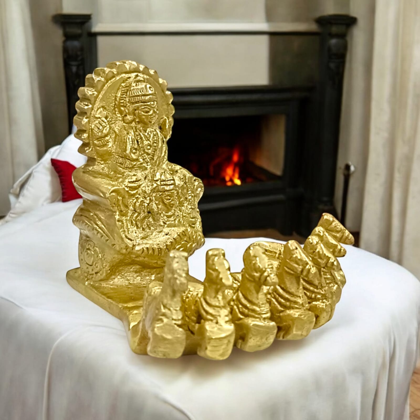 Brass Surya Dev with Rath | Surya Dev Brass Murti | Timeshopee