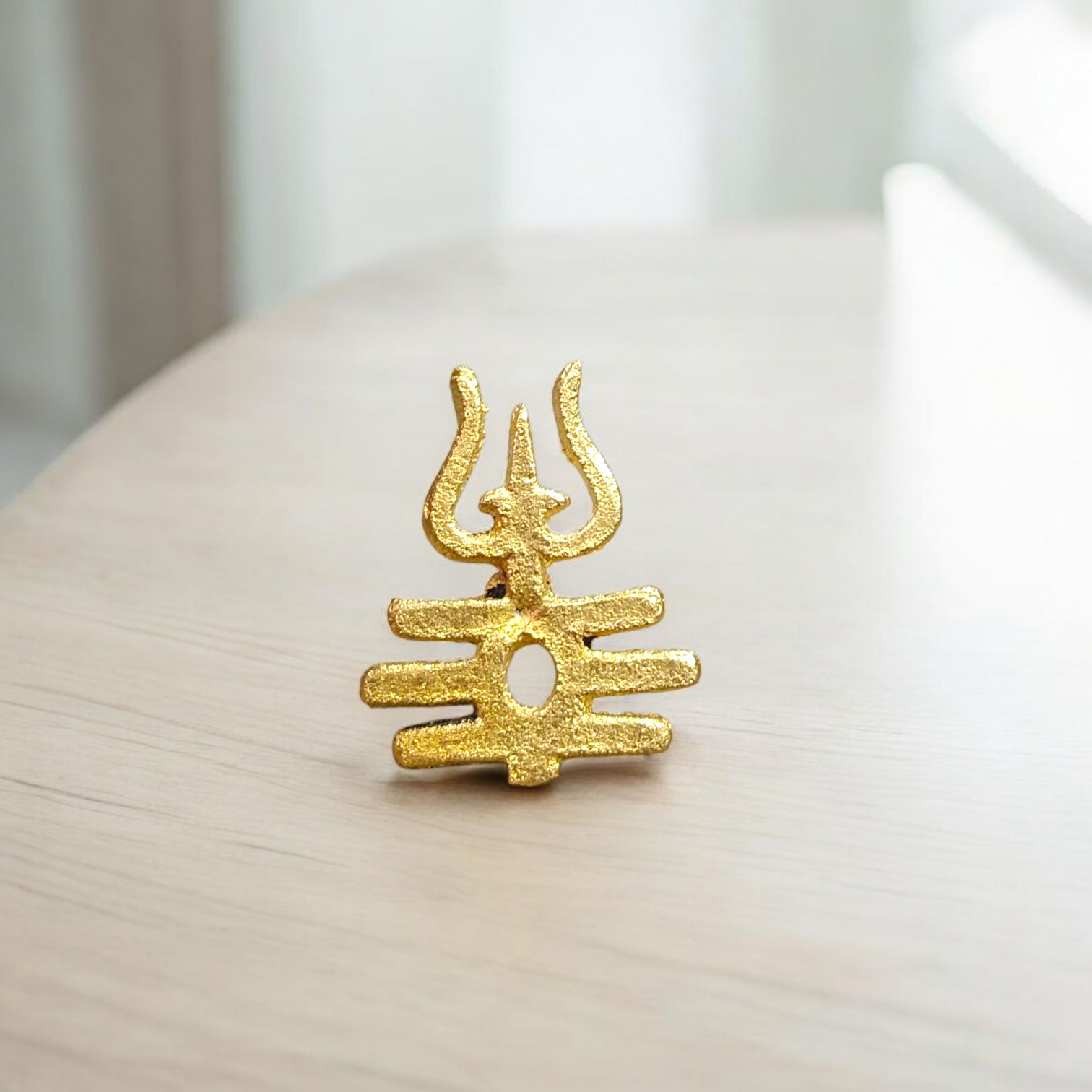 Brass Trishul Tripund Tilak Stamp for Forehead – Sacred Shiva Tilak Tool for Puja, Worship, and Spiritual Rituals