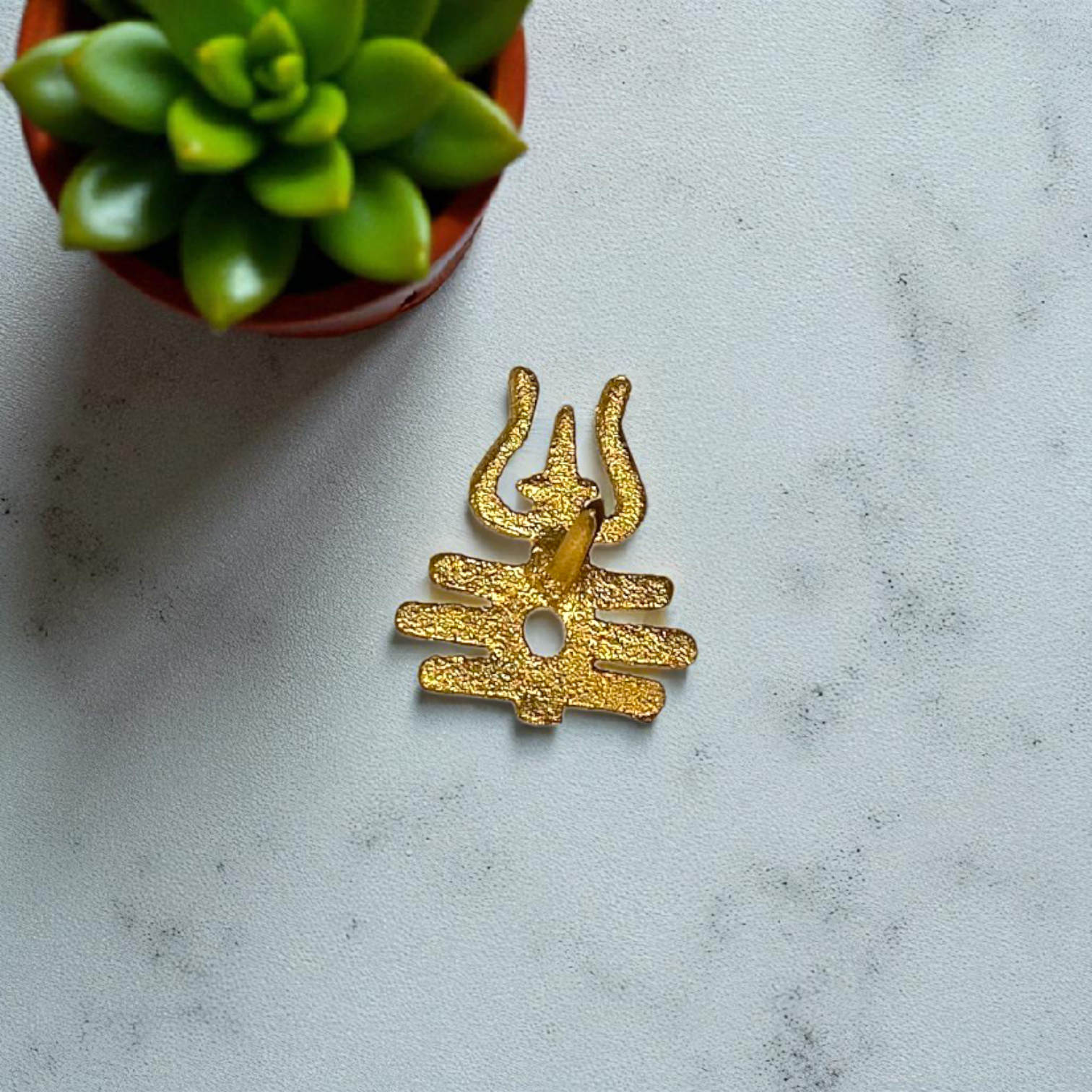 Brass Trishul Tripund Tilak Stamp for Forehead – Sacred Shiva Tilak Tool for Puja, Worship, and Spiritual Rituals