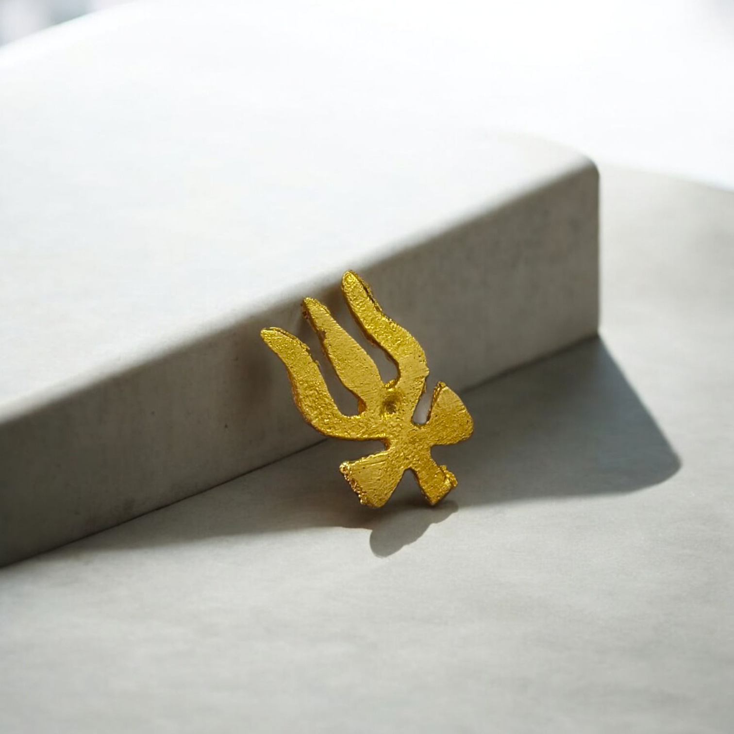 Brass Trishul with Damru Tilak Stamp | Forehead Thappa for Lord Shiva Devotees and Daily Rituals