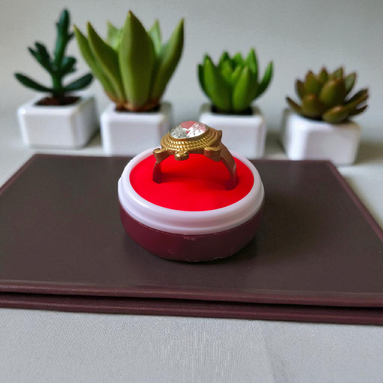 Close-up image of the Kachua Diamond Ring, featuring a diamond set in a tortoise-shaped design made from Ashtdhatu. The ring is adjustable, with intricate detailing suitable for both men and women.