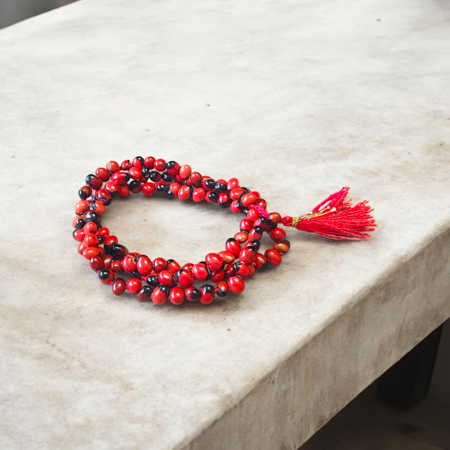 Combo Lal and Black Gunja Mala with 108+1 beads for Japa, Tantra, and Meditation