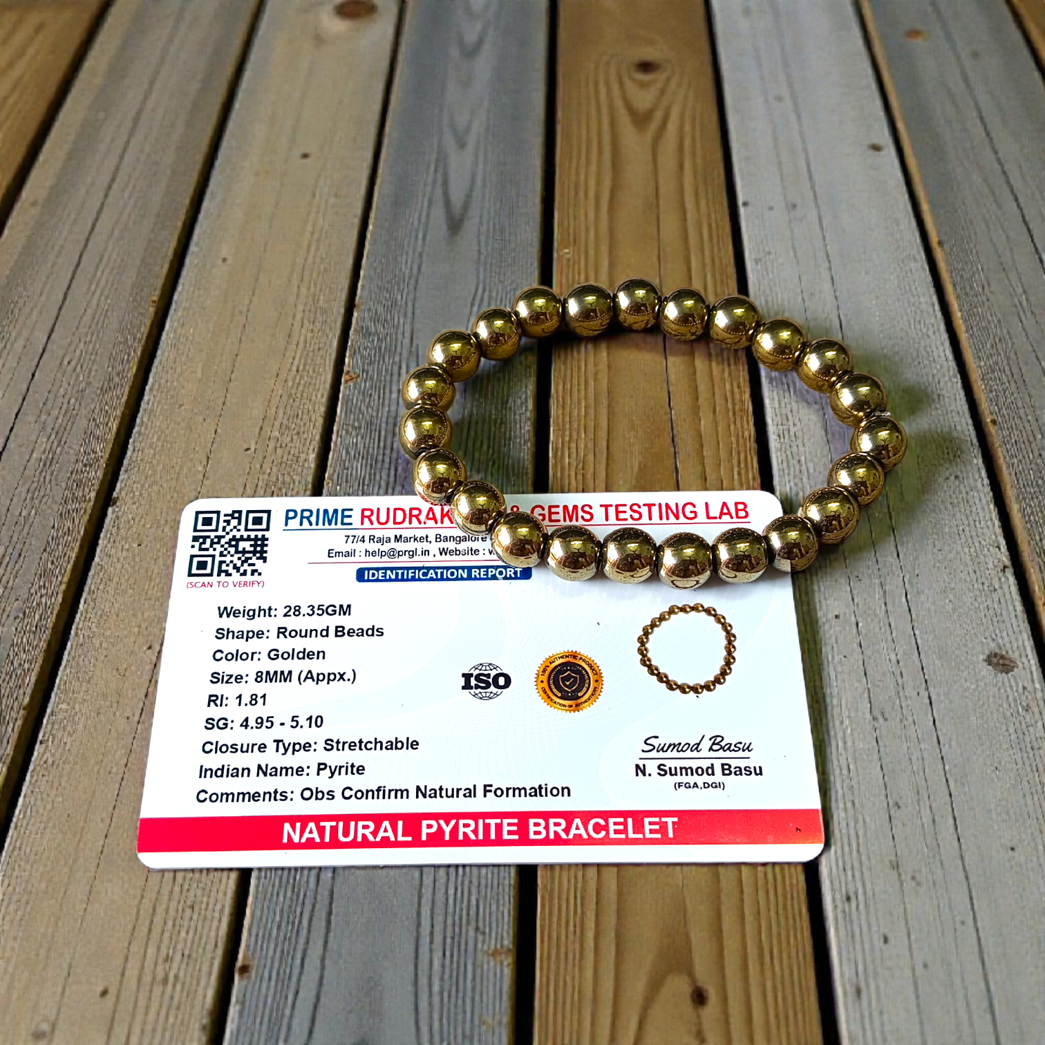 Combo of Golden Pyrite and Black Obsidian Bracelet with 8MM lab-certified beads, stretchable design for spiritual growth and protection