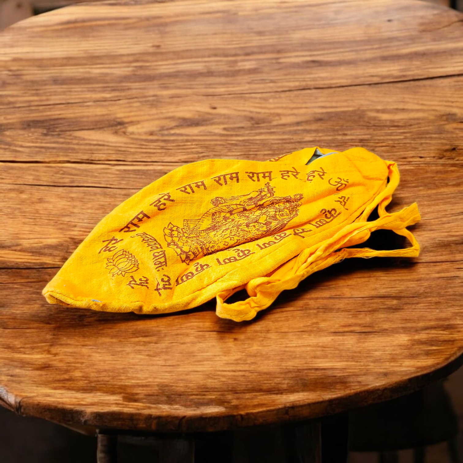 Combo of Lab Certified 5 Mukhi Rudraksha Mala, Red Pooja Aasan, and Gomukhi Bag for Meditation and Japa