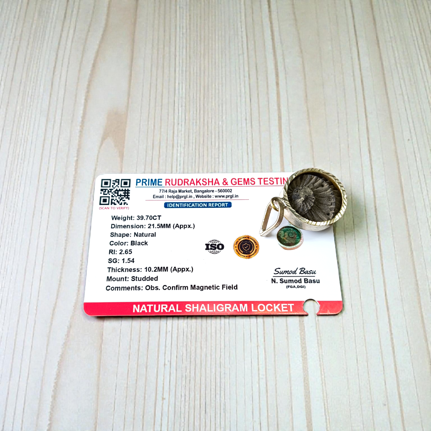 Combo of Laxmi Narayan Shaligram and wearable Shaligram Pendant – lab-certified, ideal for puja, rituals, and spiritual protection