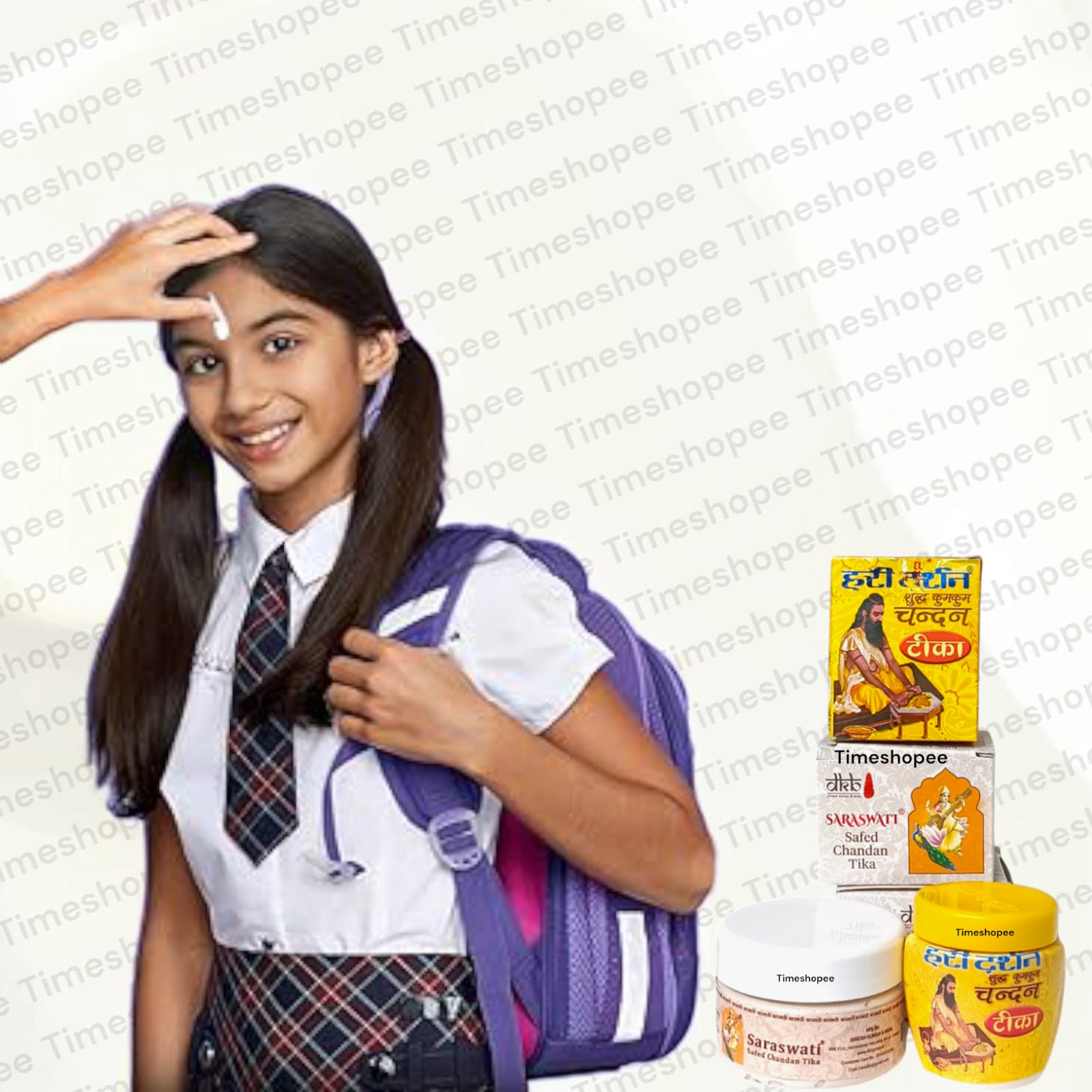 Combo of White and Yellow Liquid Chandan Tilak bottles, used for forehead application in religious rituals, pack of 2, easy to apply.