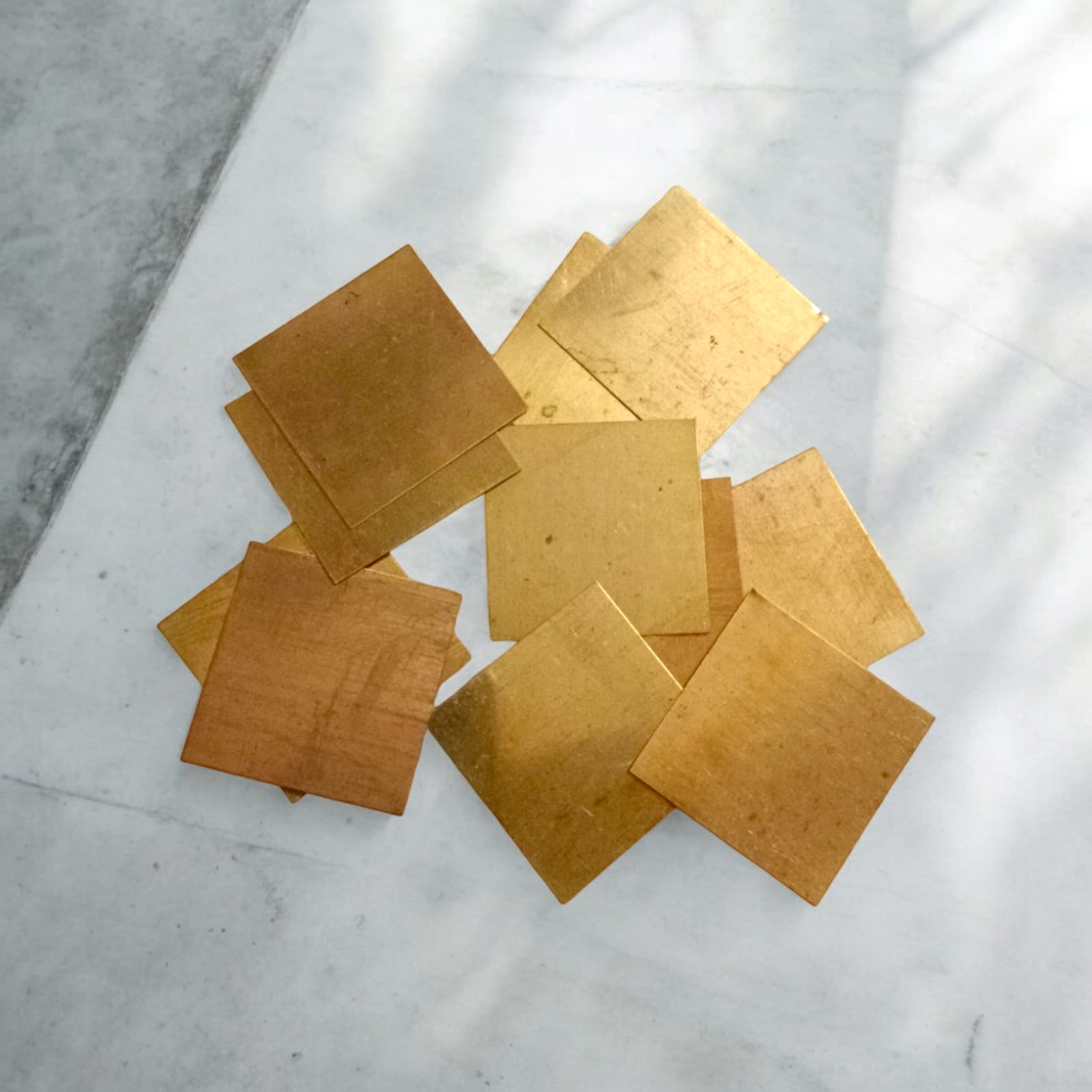 Copper Square Piece | Set of 11 | Copper Patra | Timeshopee