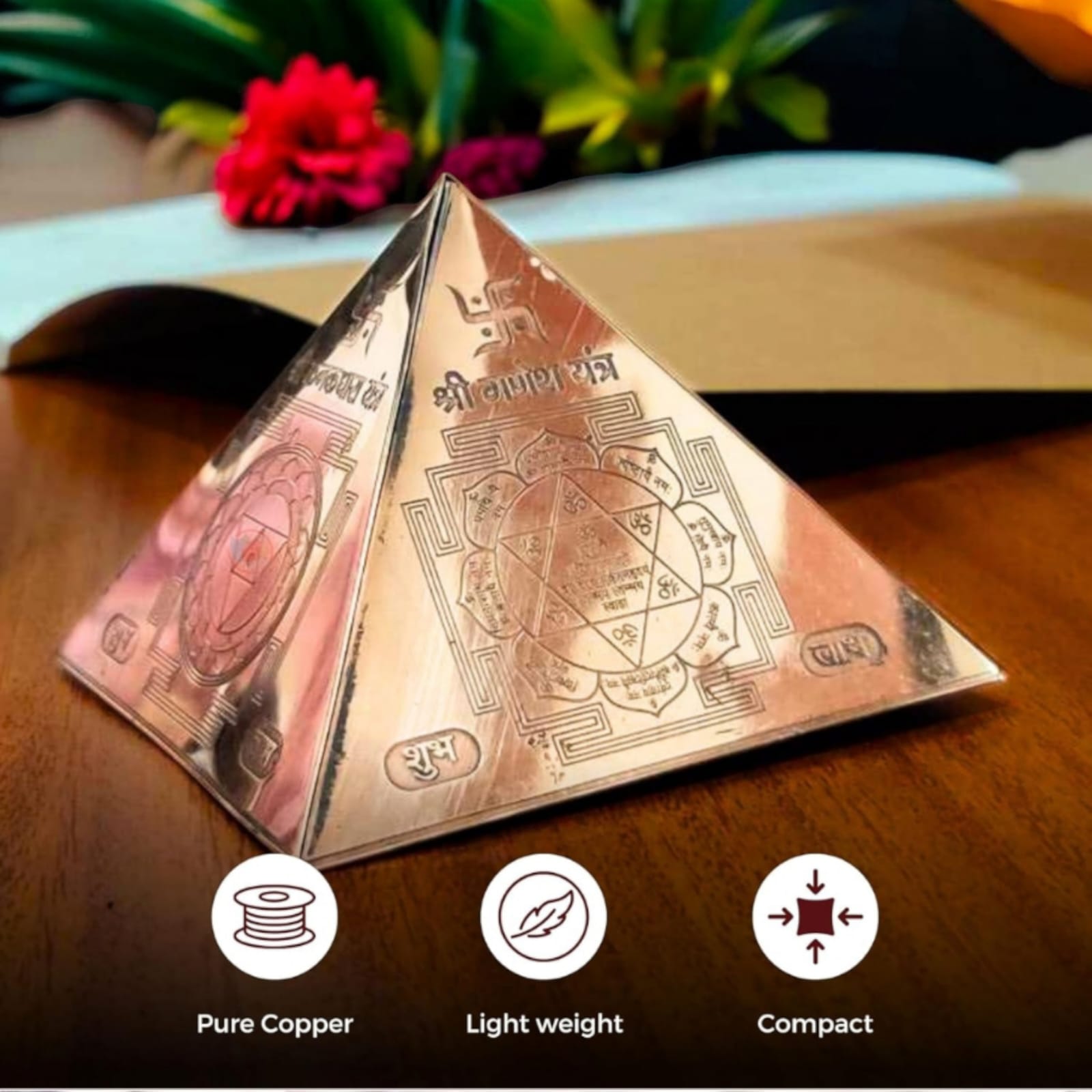 Copper Vastu Pyramid Yantra | For Pillars Top | Timeshopee