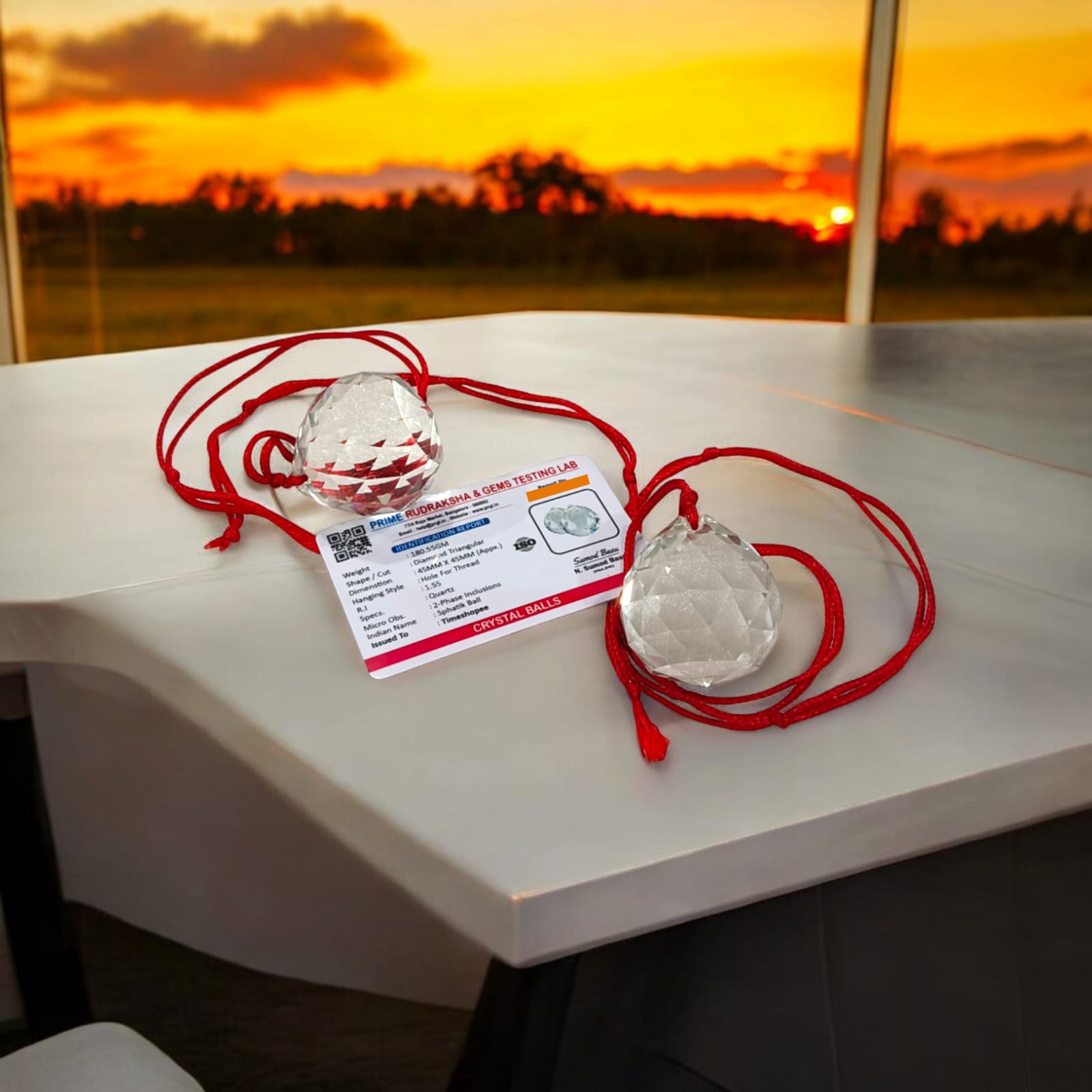 Crystal Balls for Hanging | Set of 2 | Lab Certified | Timeshopee