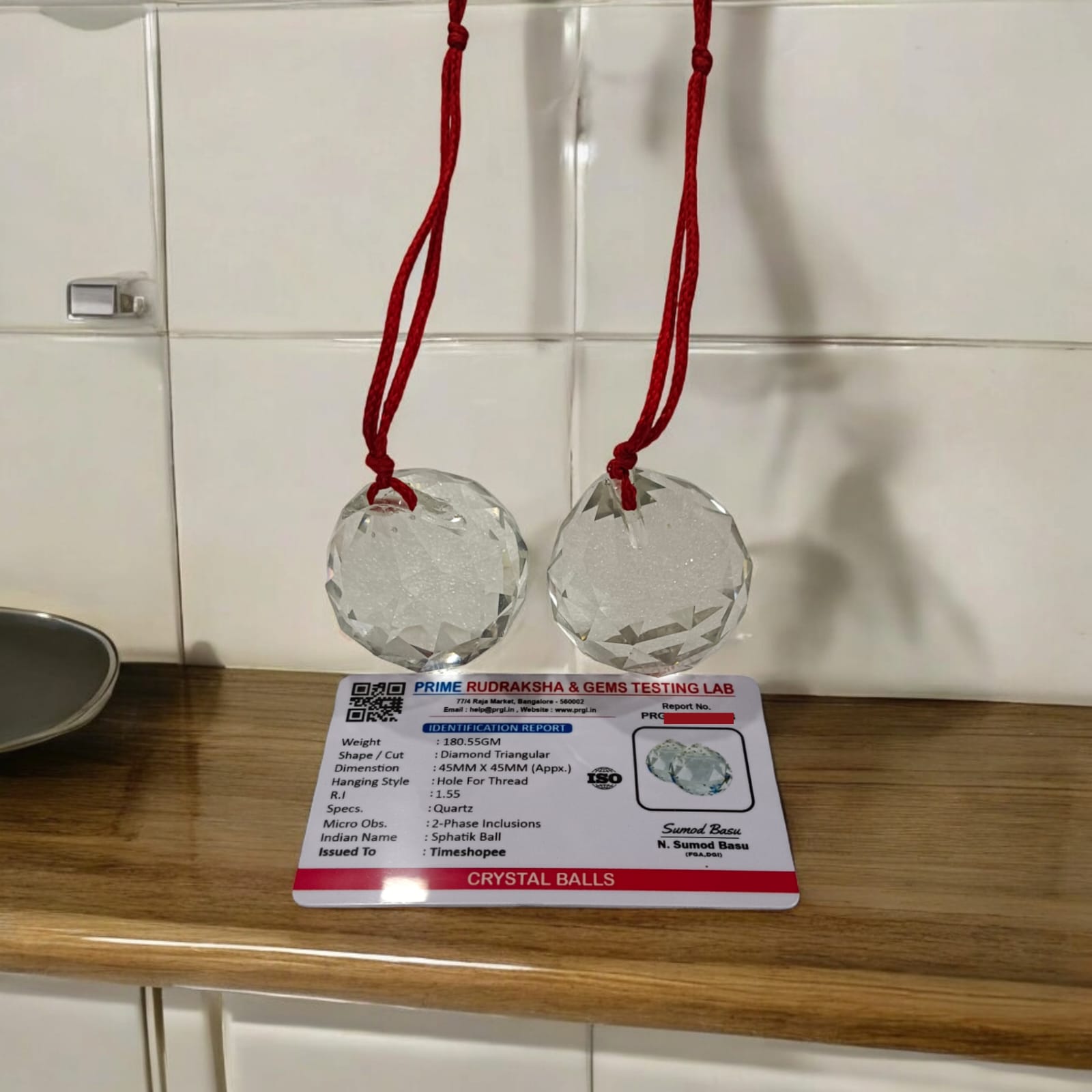 Crystal Balls for Hanging | Set of 2 | Lab Certified | Timeshopee