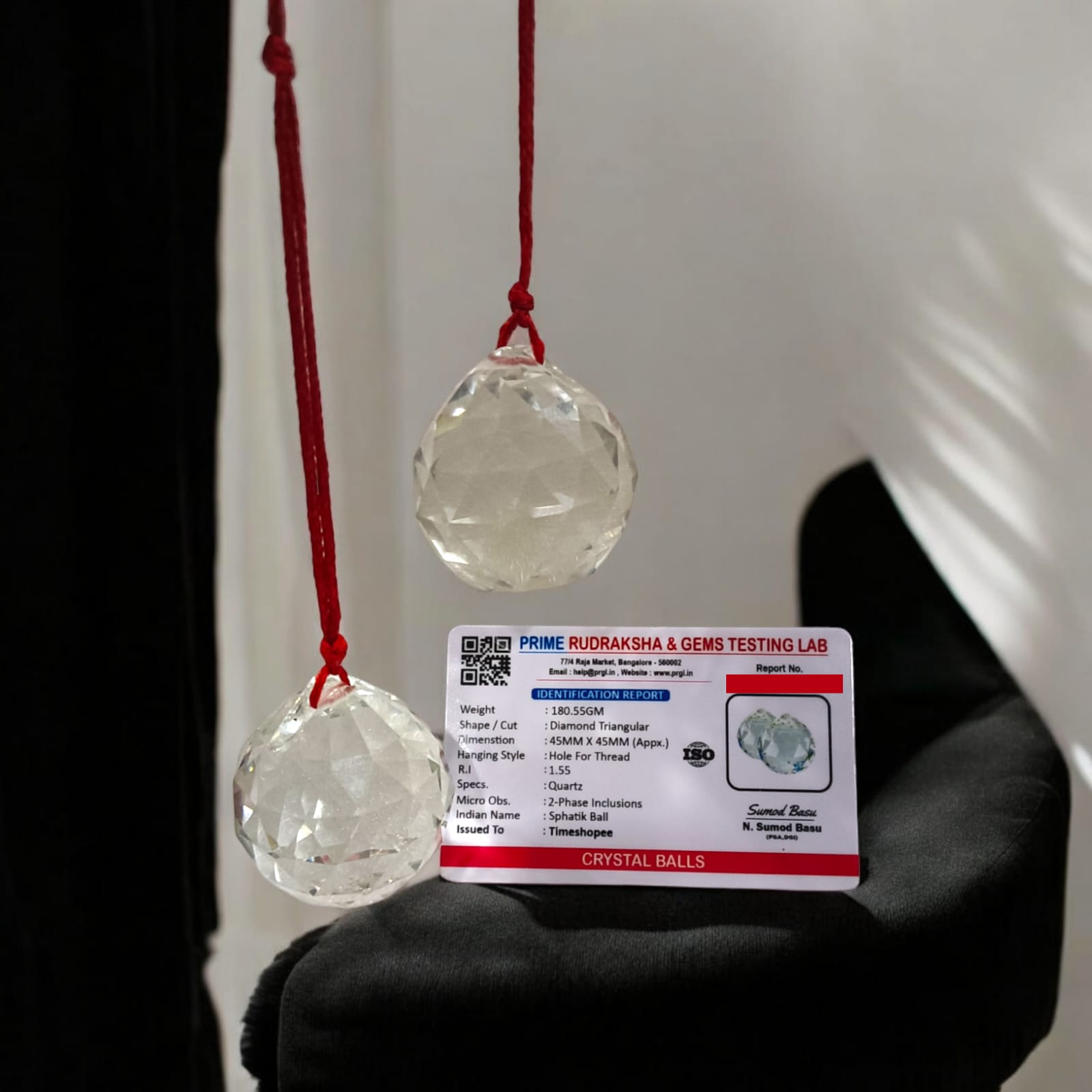 Crystal Balls for Hanging | Set of 2 | Lab Certified | Timeshopee