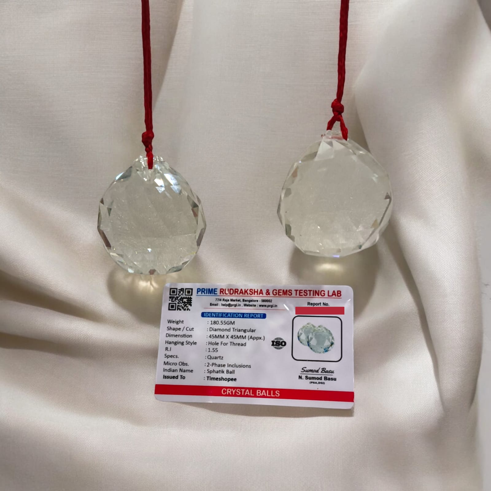 Crystal Balls for Hanging | Set of 2 | Lab Certified | Timeshopee
