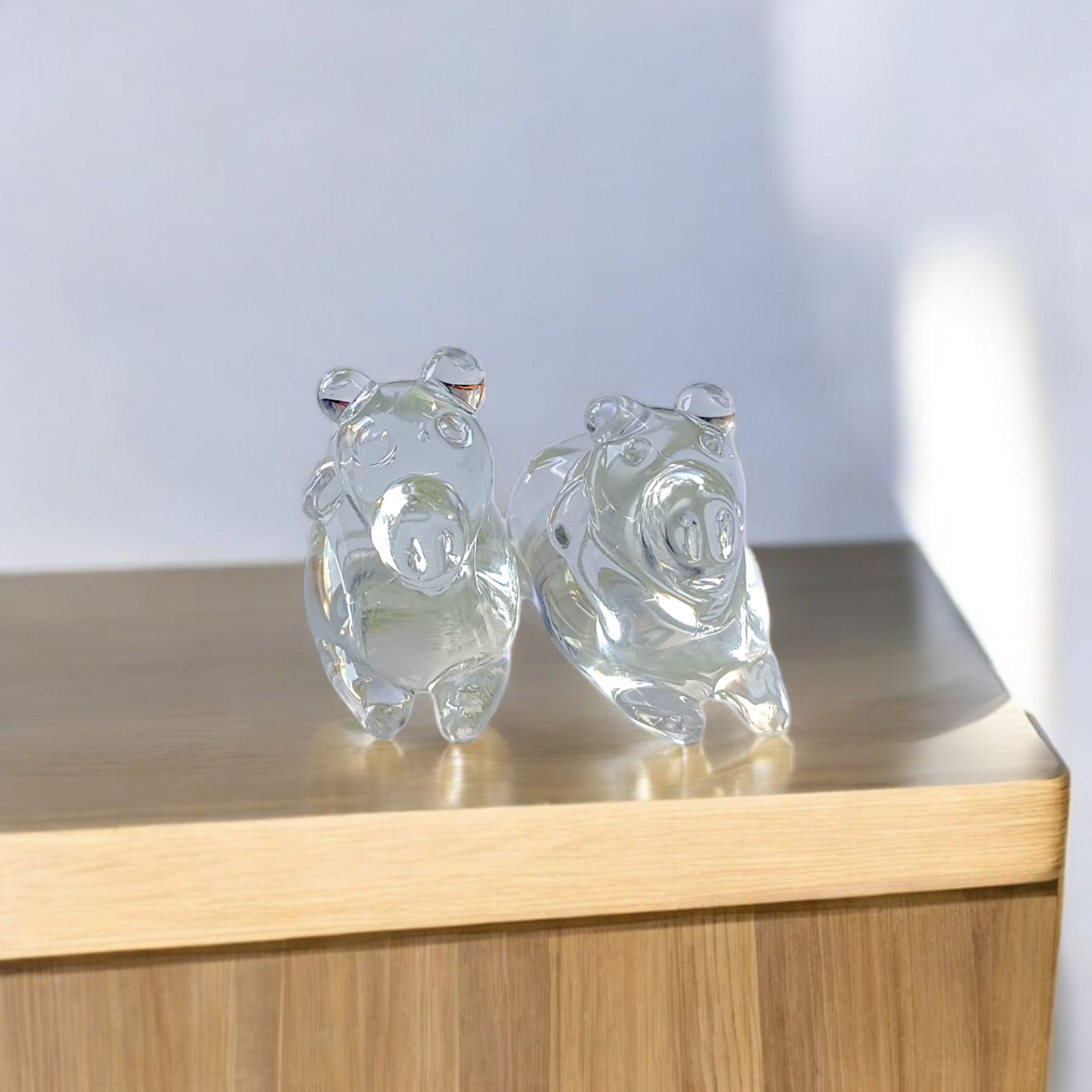Crystal Nandi | Sphatik Nandi | Set of 2 | Lab Certified | Timeshopee