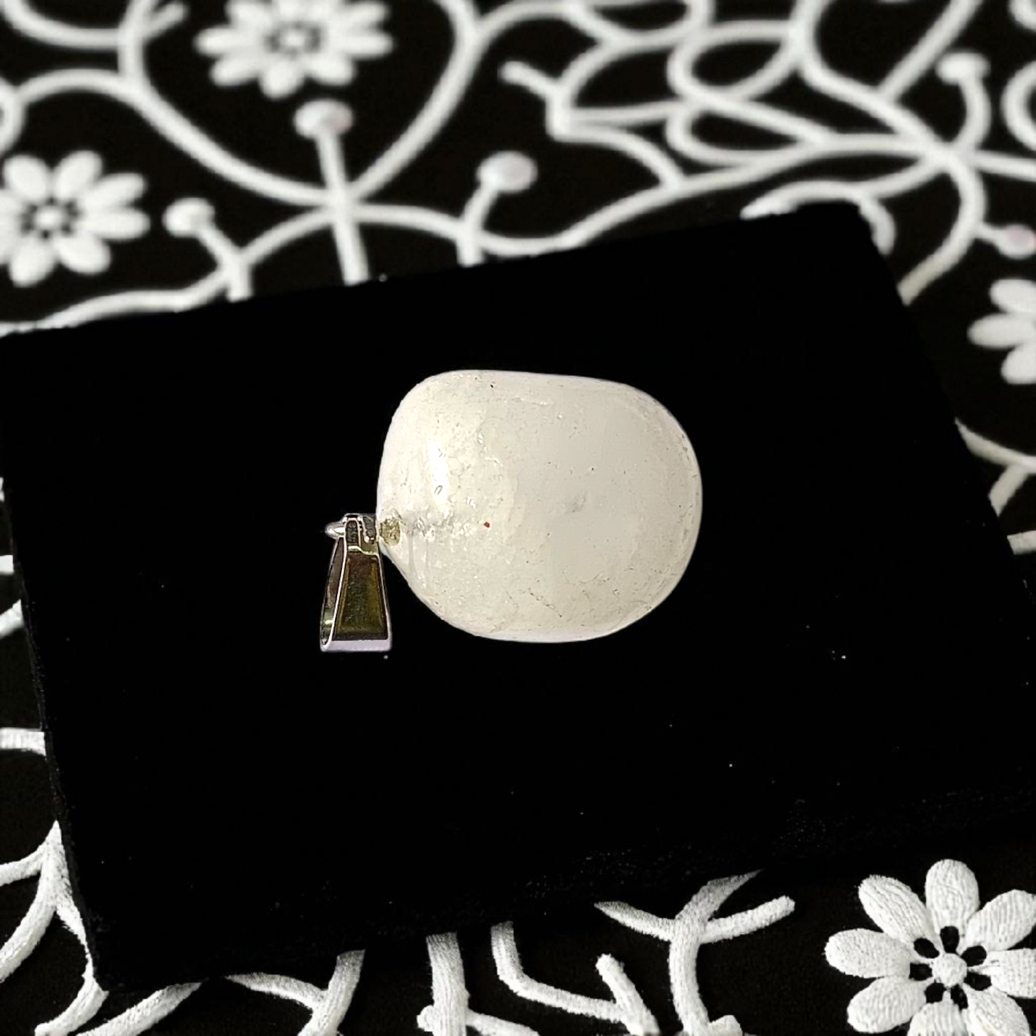 Crystal Quartz Pendant Rough Raw Stone with Chain, Lab Certified, available at Timeshopee