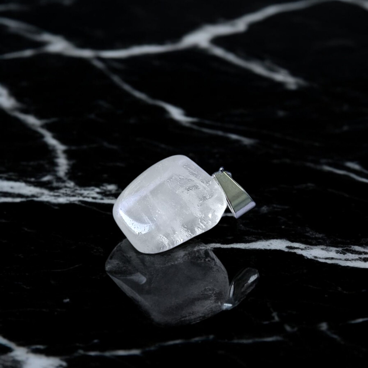 Crystal Quartz Pendant Rough Raw Stone with Chain, Lab Certified, available at Timeshopee