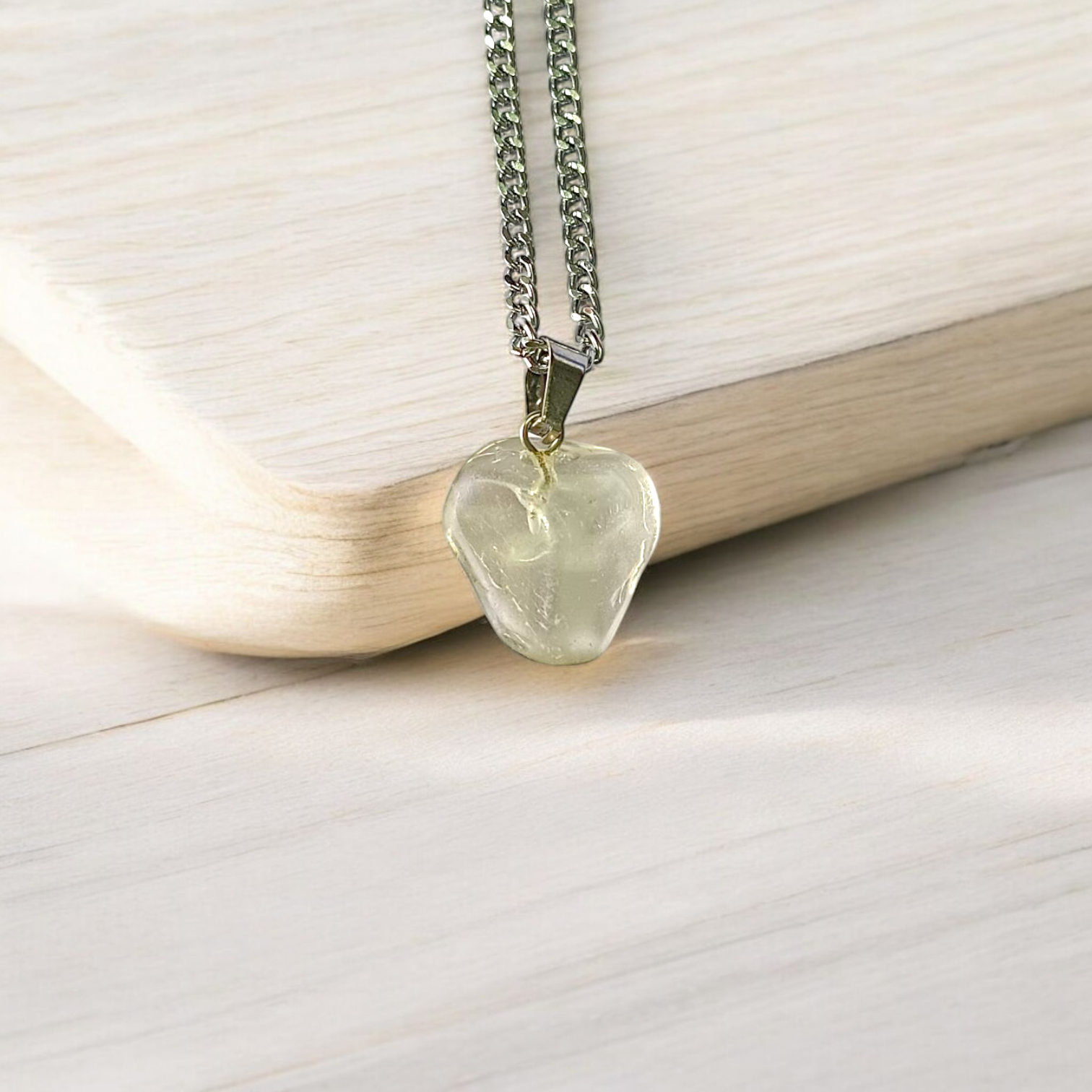 Crystal Quartz Pendant Rough Raw Stone with Chain, Lab Certified, available at Timeshopee