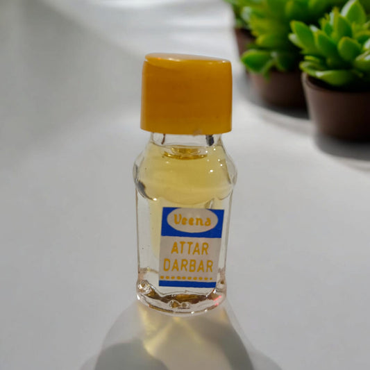 Darbar Attar 1ML bottle by Veena, premium alcohol-free perfume ideal for worship by Timeshopee