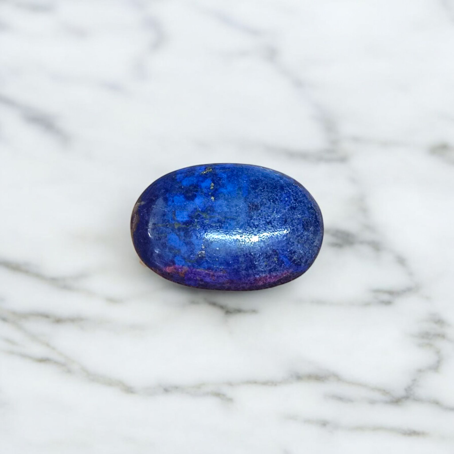 Deep blue Lapis Lazuli stone with golden flecks, used for mental clarity and emotional healing