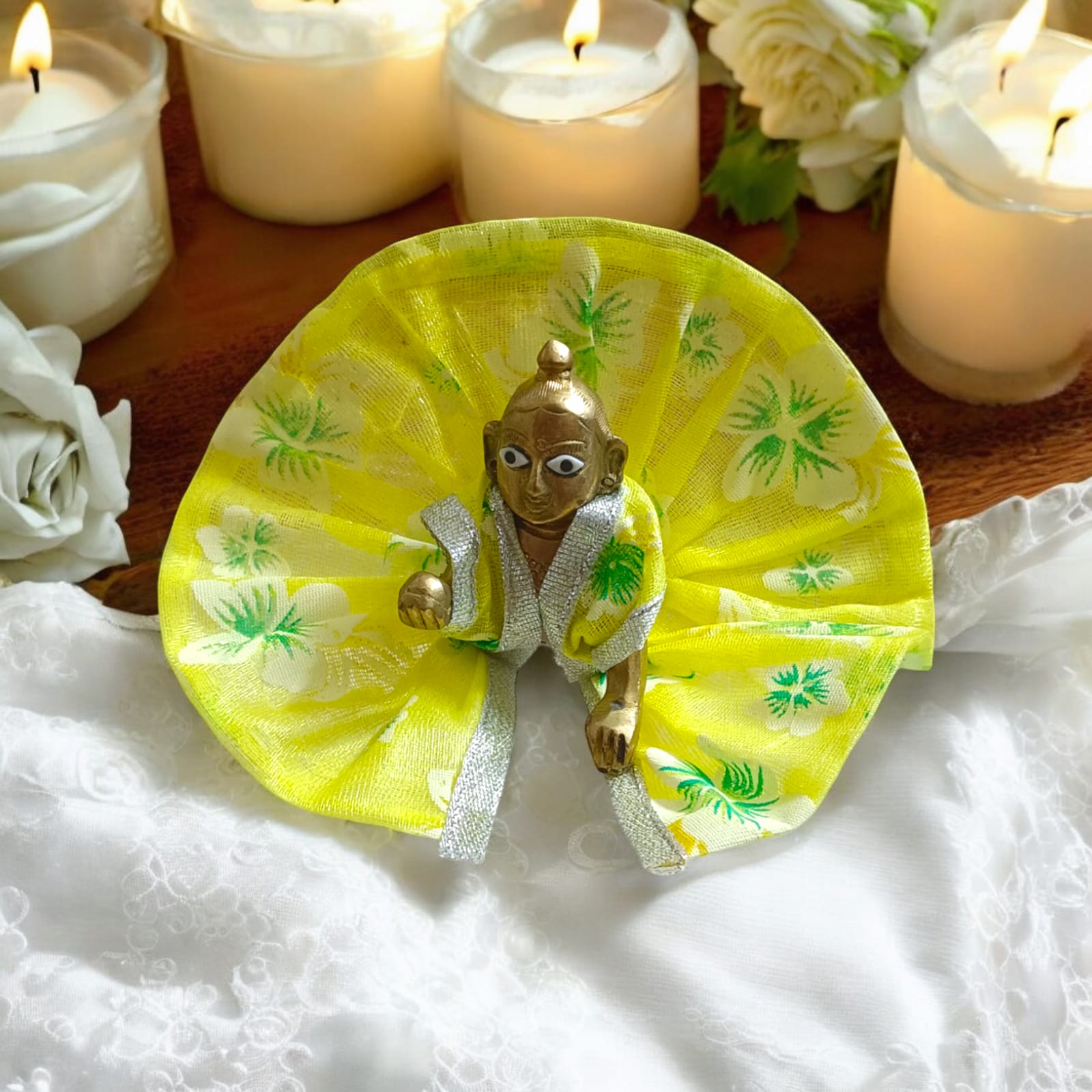 Designer Laddu Gopal Dress in Size 2 No., blending traditional elegance and modern design, ideal for pooja and festivals.