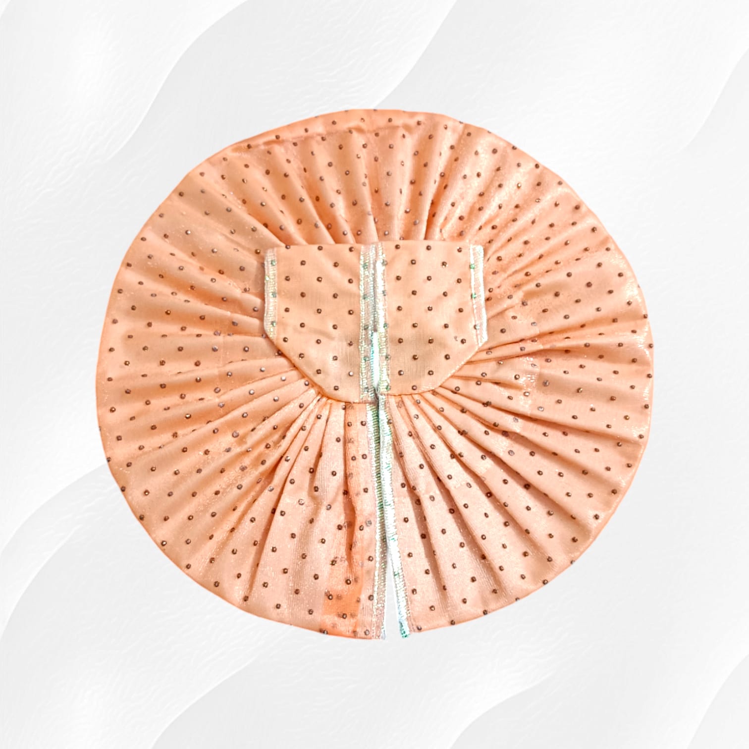 Elegant Laddu Gopal dress in Italian designer style, suitable for Lord Krishna, size 6, in vibrant colors for festive occasions and daily puja.