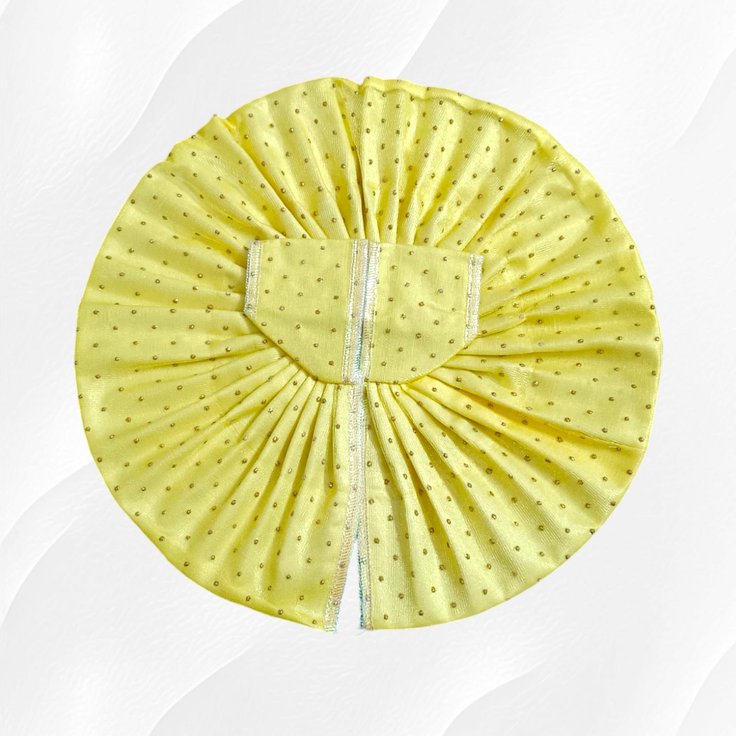 Elegant Laddu Gopal dress in Italian designer style, suitable for Lord Krishna, size 6, in vibrant colors for festive occasions and daily puja.