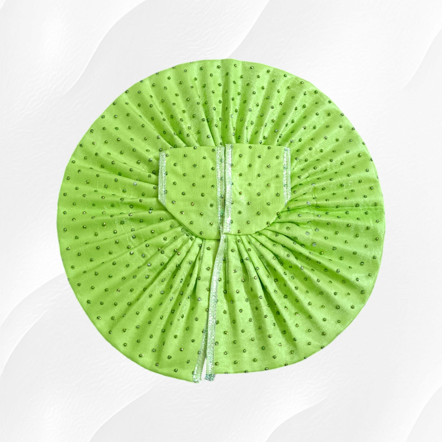 Elegant Laddu Gopal dress in Italian designer style, suitable for Lord Krishna, size 6, in vibrant colors for festive occasions and daily puja.