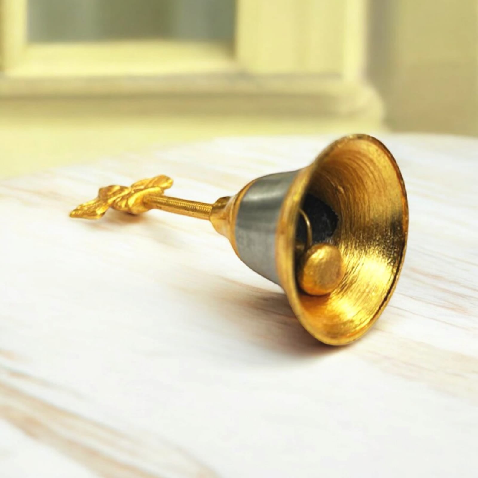 Elegant handcrafted brass puja bell with soothing sound from Timeshopee