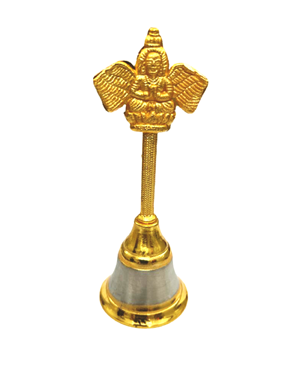 Elegant handcrafted brass puja bell with soothing sound from Timeshopee