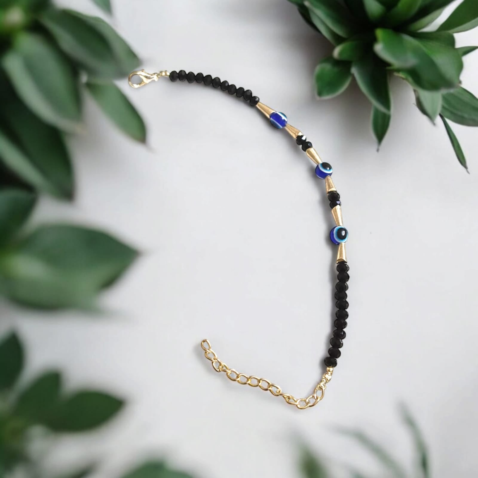 Evil Eye Beads Anklet with Black Beads for Kids | Timeshopee