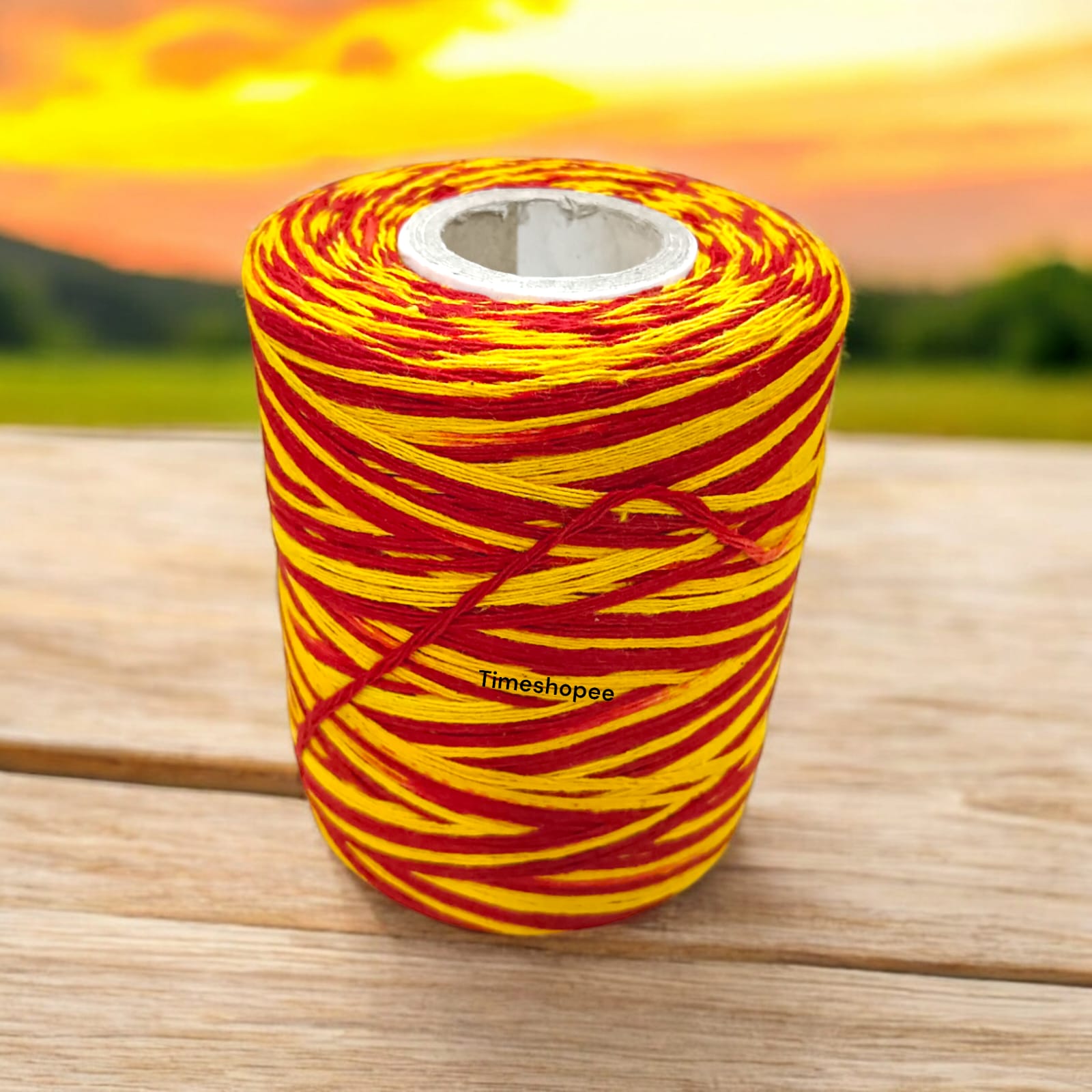 Extra large red sacred kalawa moli used for religious rituals and protection.